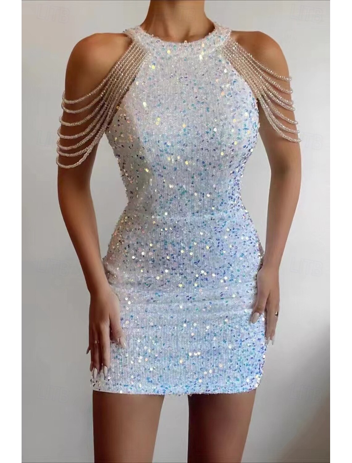 Sheath Sequin Cocktail Dresses Party Dress Holiday Homecoming Dress Short / Mini Sleeveless Jewel Neck dress to impress