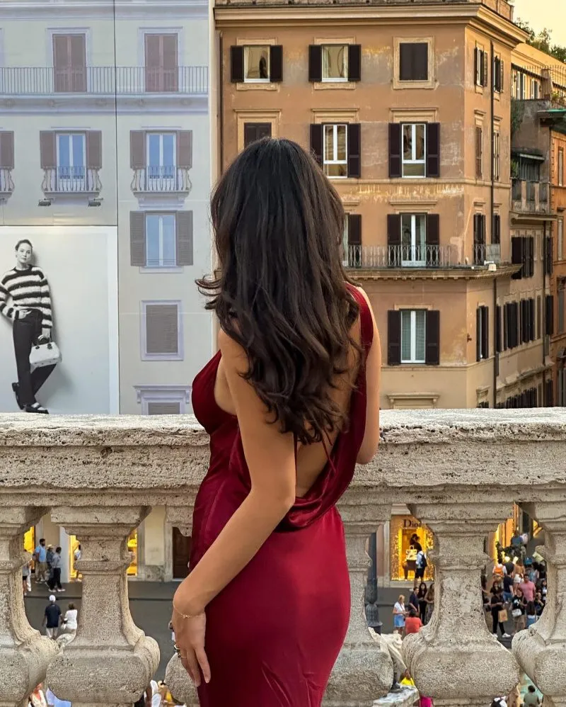 Burgundy Prom Dresses Deep V Neck Evening Dress