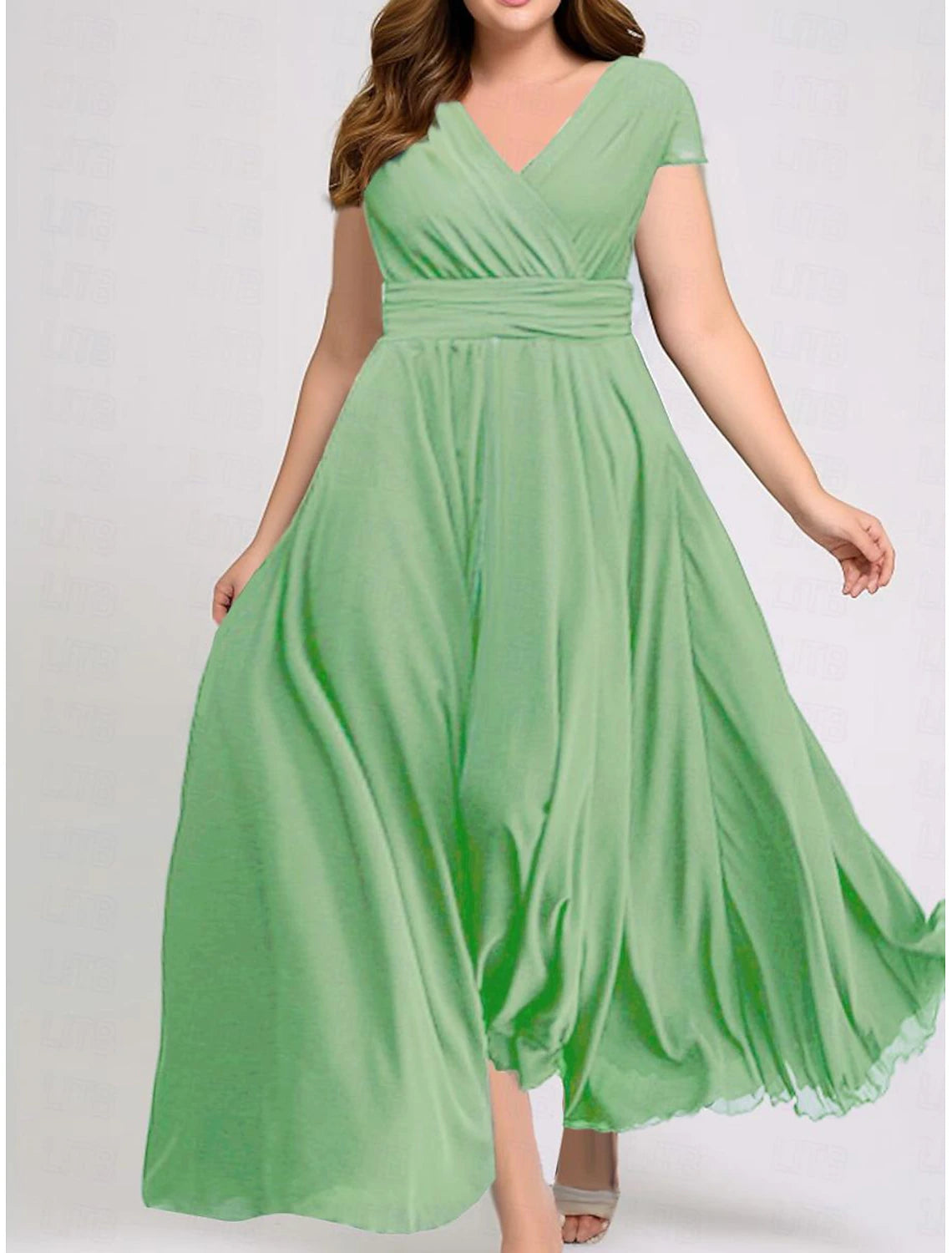 Women's Plus Size Prom Dress Party Dress Ruched V Neck Short Sleeve Vacation Black White Summer Spring