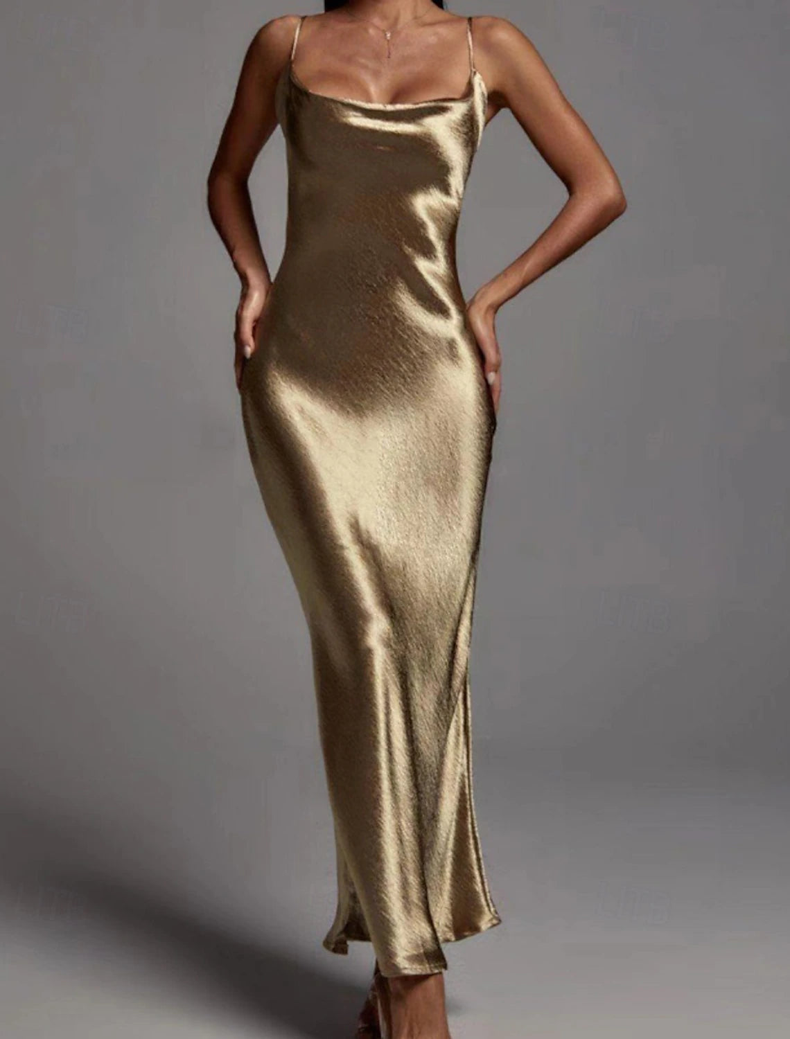 Women's Long Dress Maxi Dress Graduation Dress Party Dress Slip Dress Elegant Fashion Party Birthday Evening Party Regular Fit Plain Sleeveless Spaghetti Strap Champagne Red Summer