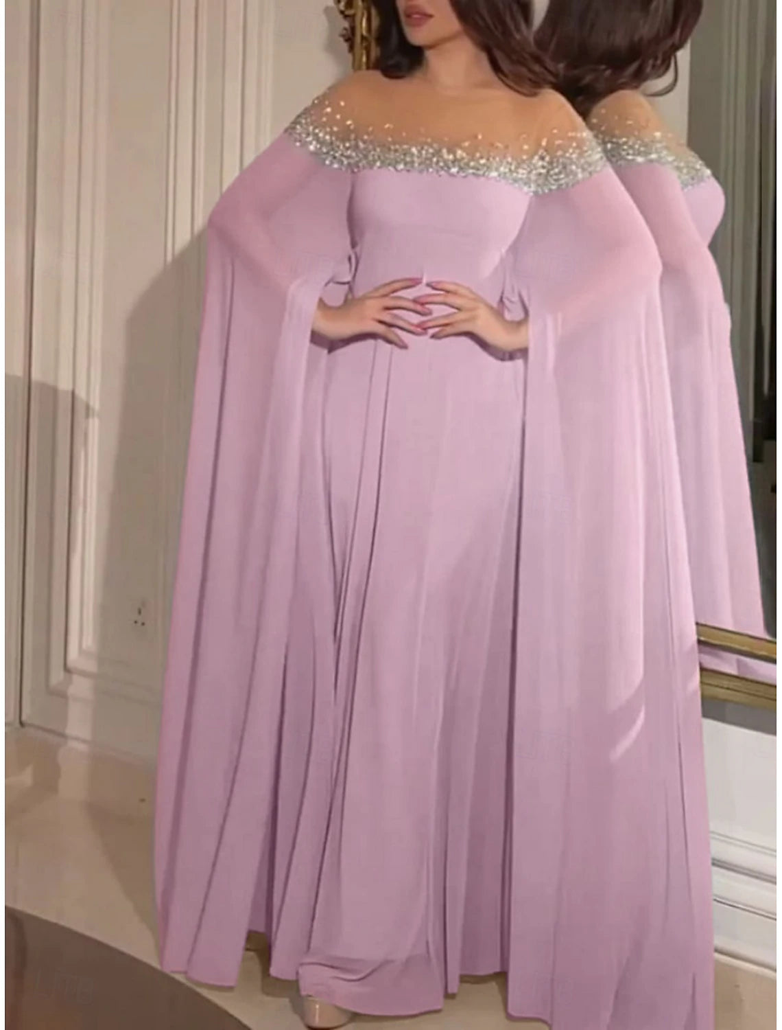 Women's Maxi Dress A Line Dress Off The Shoulder Dress Elegant Party Cocktail Party Wedding Guest Date Regular Fit Solid Color Long Sleeve Crew Neck Off Shoulder Pink Blue Summer