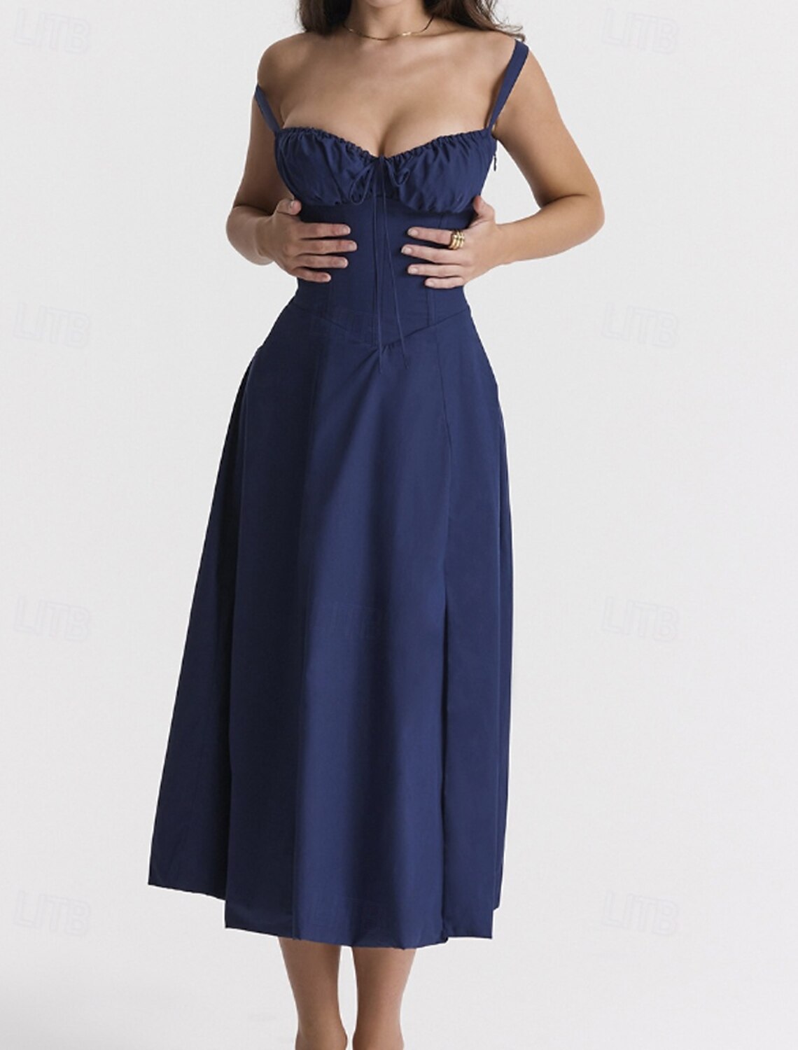 Women's Midi Dress Cocktail Dress Fashion Outdoor Party Tea Party Regular Fit Plain Sleeveless U Neck Red Blue Summer