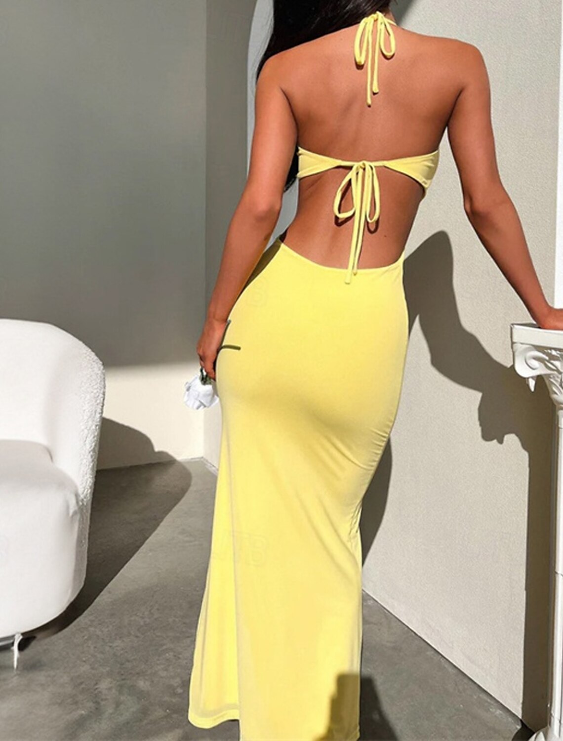 Women's Long Dress Maxi Dress Casual Dress Cocktail Dress Fashion Elegant Dress Outdoor Party Holiday Regular Fit Plain Sleeveless V Neck Black White Yellow Summer