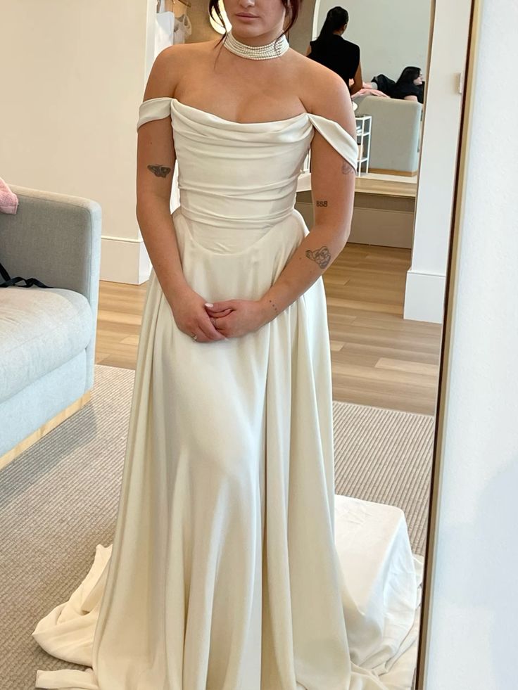 Off Shoulder Long Wedding Dresses Elegant Wedding Dress