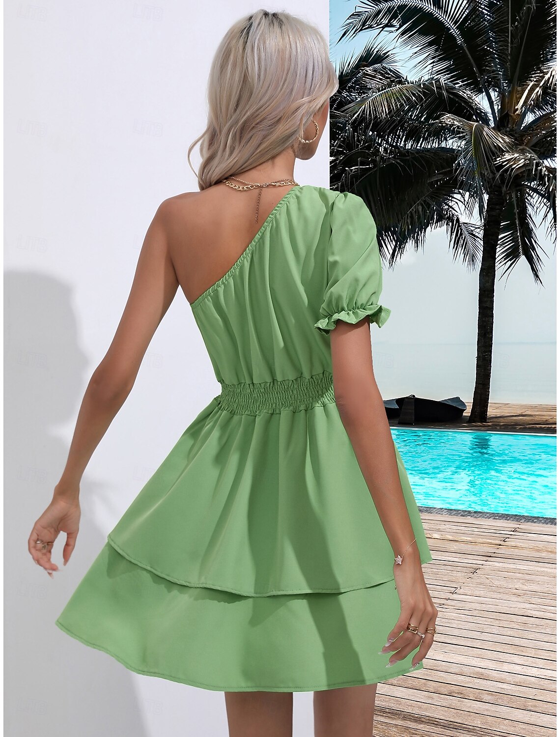 Valentine's Day Women's Normal Mini Dress Satin Dress Boho Chic Dresses Bohemia Stylish Classic Cold Shoulder Vacation Party Daily Form Fit Plain Short Sleeve Asymmetrical One Shoulder Black White