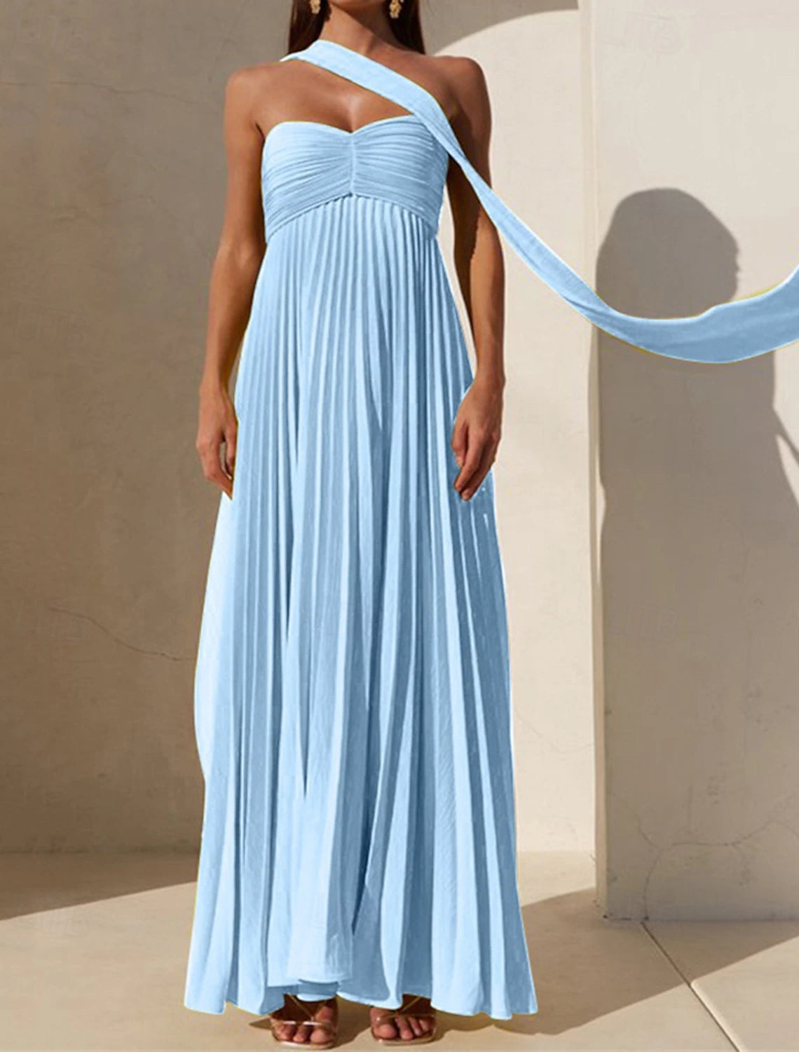 Women's Long Dress Maxi Dress Casual Dress Swing Dress Fashion Outdoor Party Evening Party Regular Fit Plain Sleeveless Strapless Yellow Pink Blue Summer