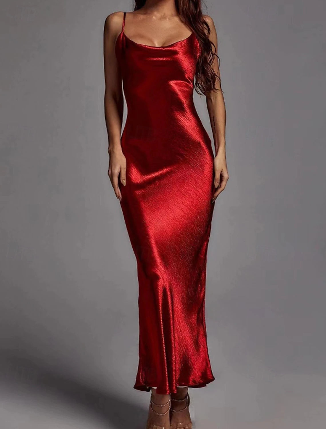 Women's Long Dress Maxi Dress Graduation Dress Party Dress Slip Dress Elegant Fashion Party Birthday Evening Party Regular Fit Plain Sleeveless Spaghetti Strap Champagne Red Summer