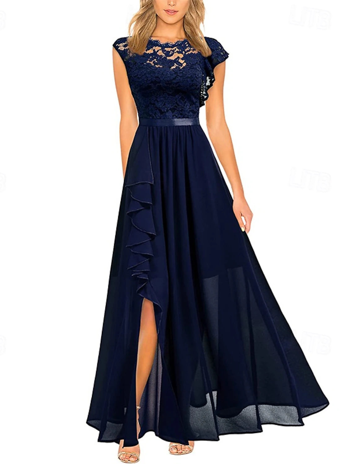 Women's Long Dress Maxi Dress Party Dress Cocktail Dress Wedding Guest Dress Fashion Wedding Party Date Regular Fit Flower Sleeveless Crew Neck Black Pink Wine Blue Summer