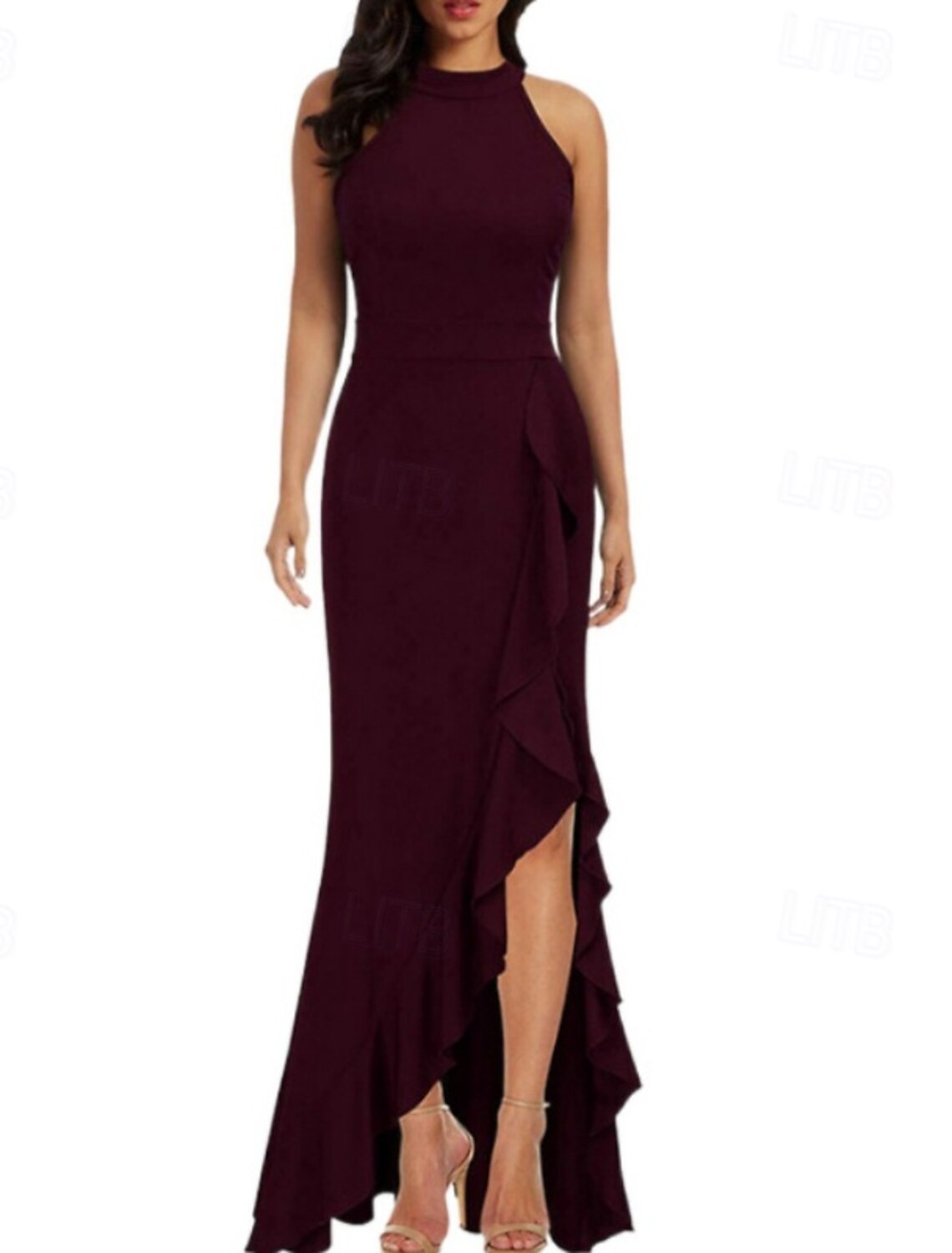 Women's Long Dress Maxi Dress Party Dress Cocktail Dress Wedding Guest Dress Fashion Wedding Party Special Occasion Regular Fit Plain Sleeveless Crew Neck Black Wine Navy Blue Dark Green Summer