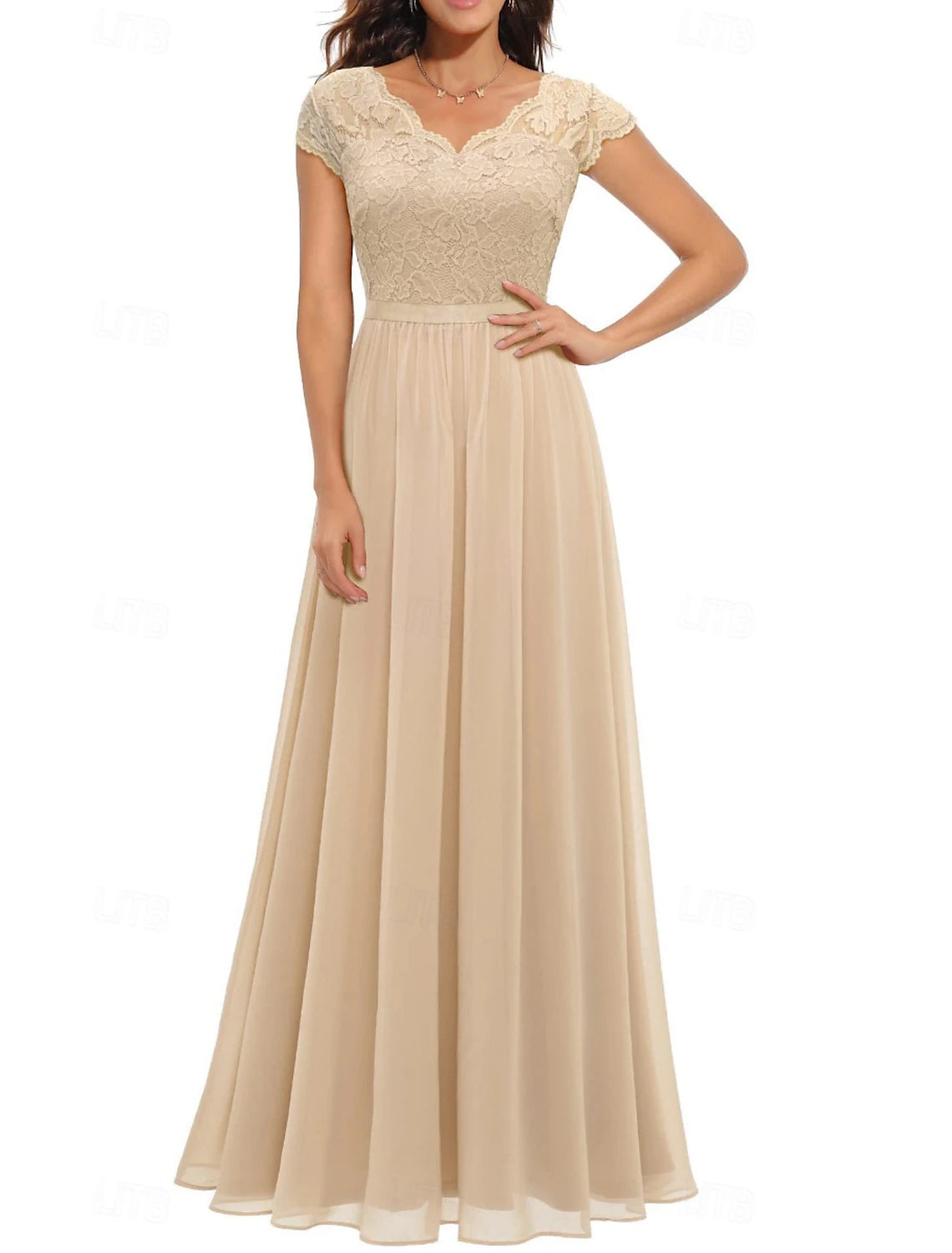 Women's Long Dress Maxi Dress Party Dress Cocktail Dress Fashion Modern Party Special Occasion Tea Party Regular Fit Plain Short Sleeve V Neck Black White Champagne Pink Summer