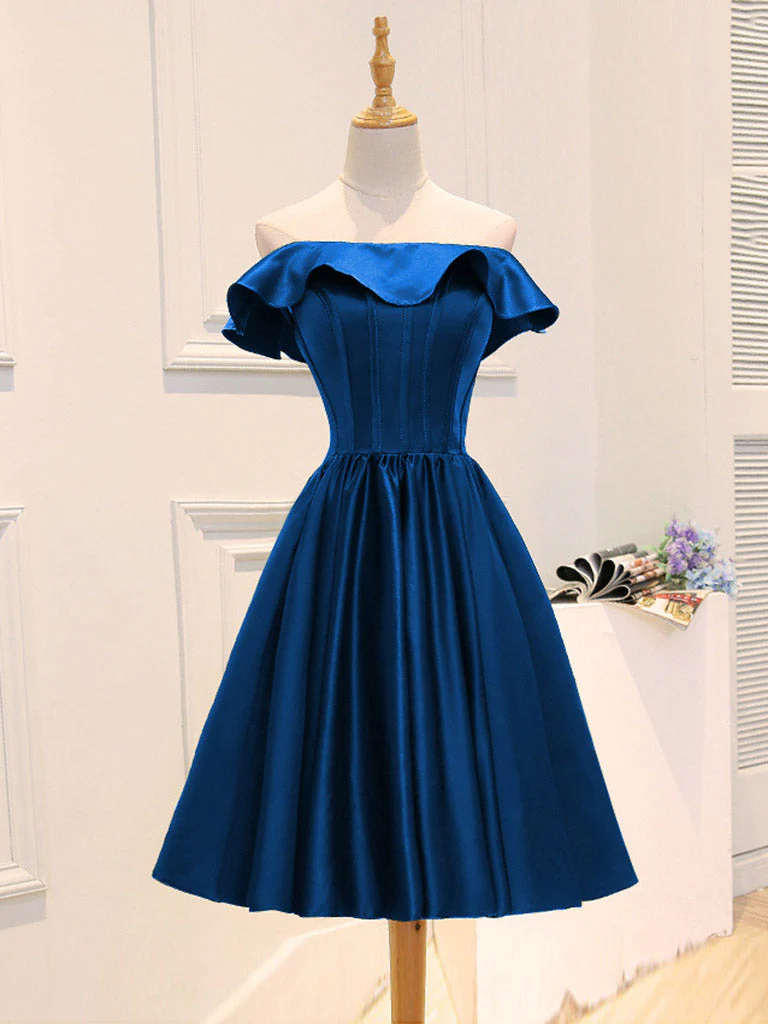 Satin Short Prom Dress Homecoming Dress