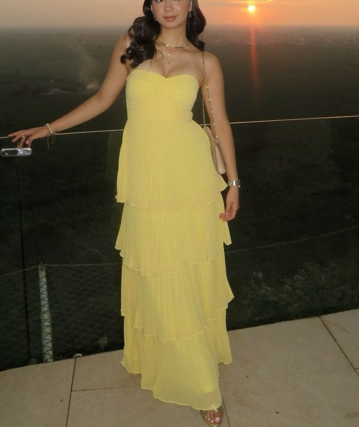 Yellow Long Prom Dresses Evening Formal Dress