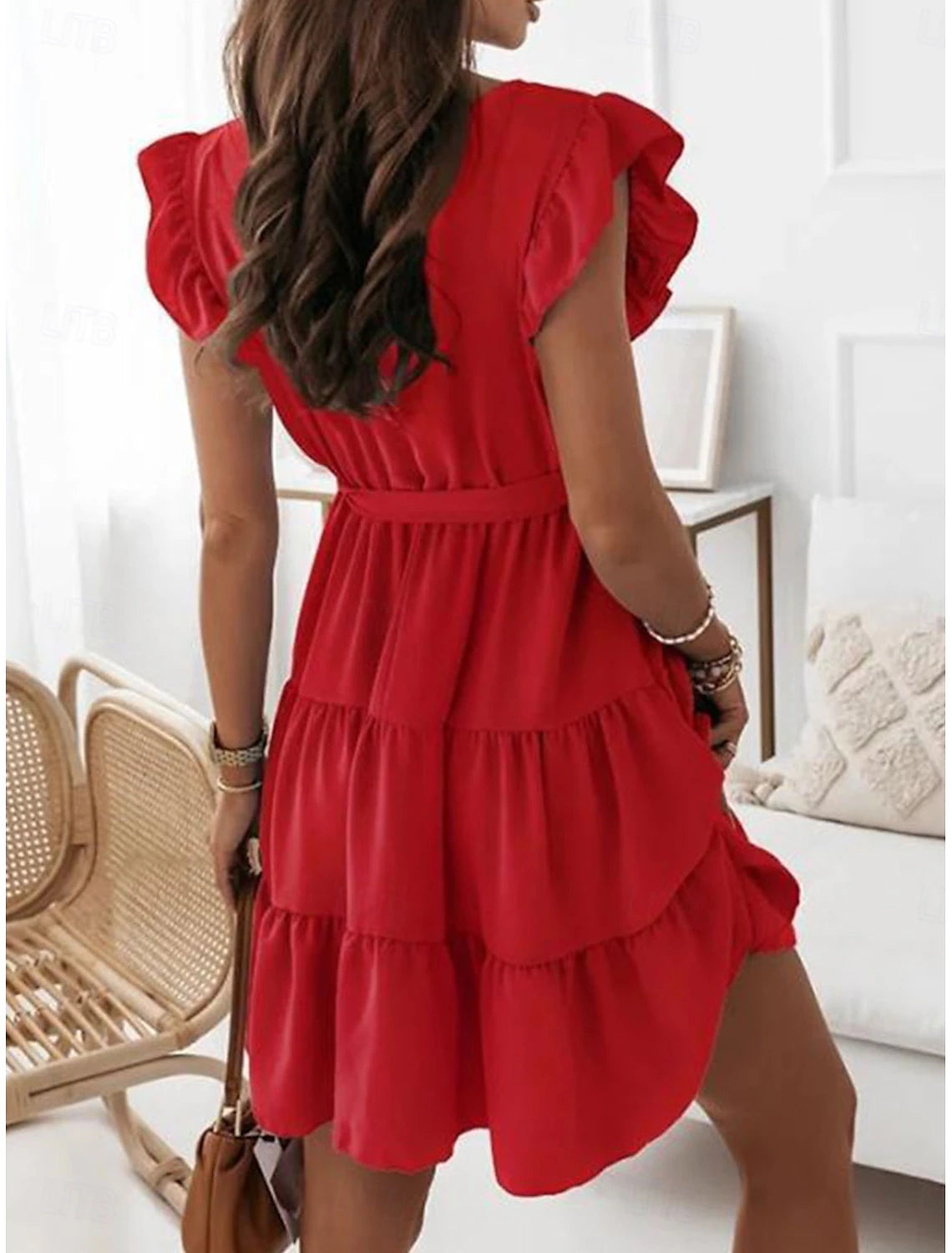 Women's Mini Dress A Line Dress Party Birthday Party Birthday Regular Fit Graphic Short Sleeve Crew Neck Pink Red Sky Blue Purple Summer Spring