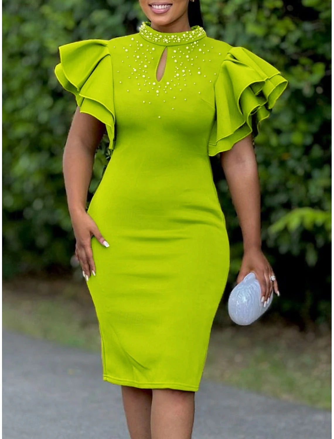 Women's Midi Dress Prom Dress Party Dress Satin Dress Wedding Guest Dress Elegant Formal Party Wedding Guest Engagement Regular Fit Plain Short Sleeve Turtleneck Black White Pink Red Summer Spring