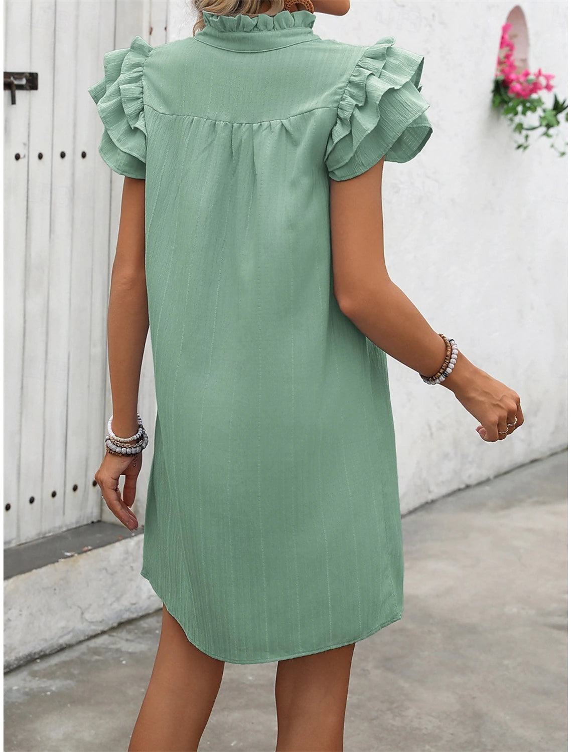 Women's Mini Dress Casual Dress A Line Dress Basic Casual Vacation Party Work Regular Fit Plain Sleeveless V Neck Black Pink Green Summer Spring