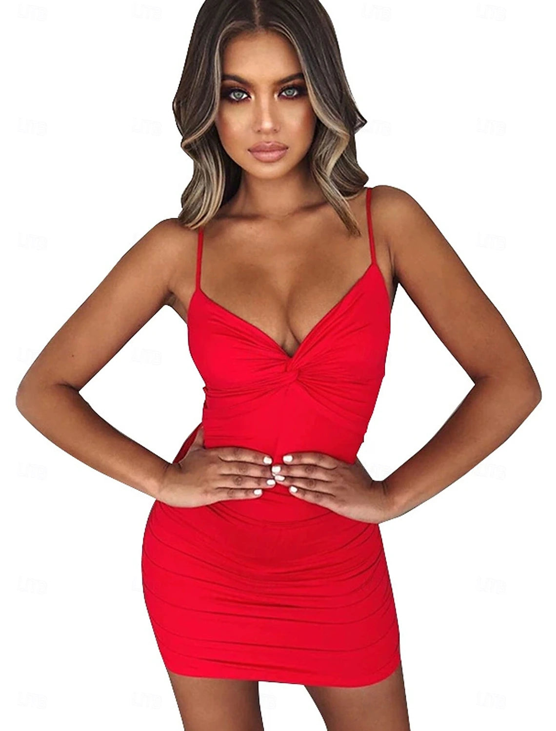 Women's Mini Dress Petite Dress Sexy Dress Hot Modern Cocktail Party Club Regular Fit Pure Color Sleeveless V Neck Black Yellow Red Royal Blue Summer
