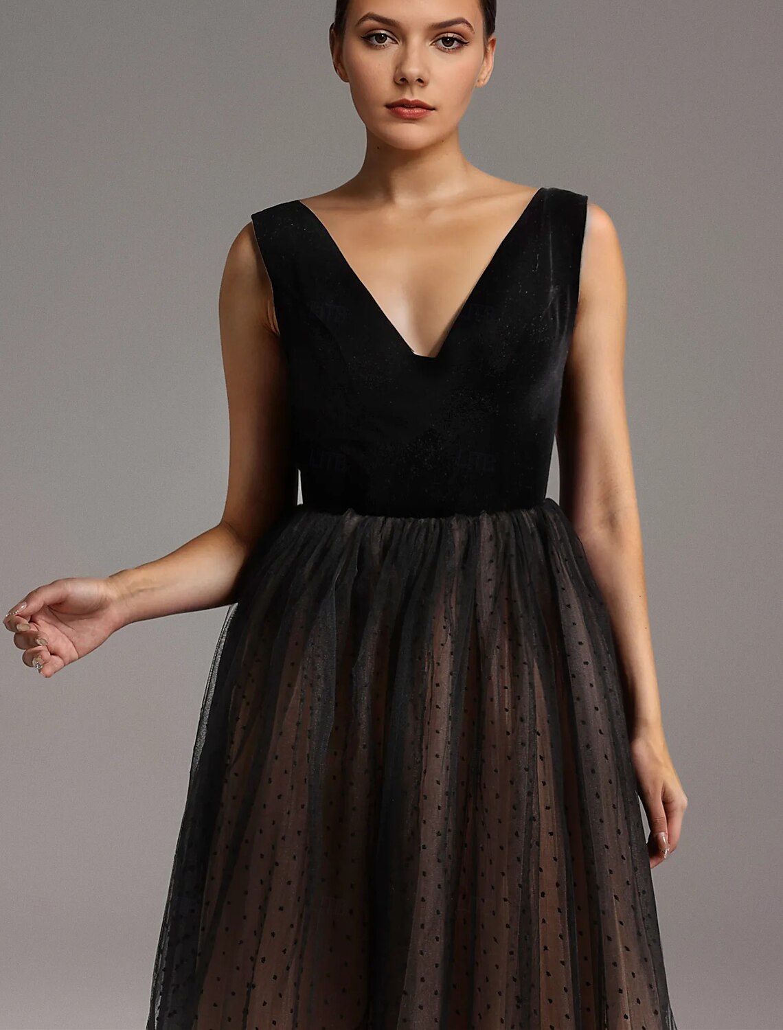 Mermaid / Trumpet Prom Dresses Black Dress Dress Evening Party Prom Ankle Length Sleeveless V Neck Lace Backless with Overskirt Embroidery