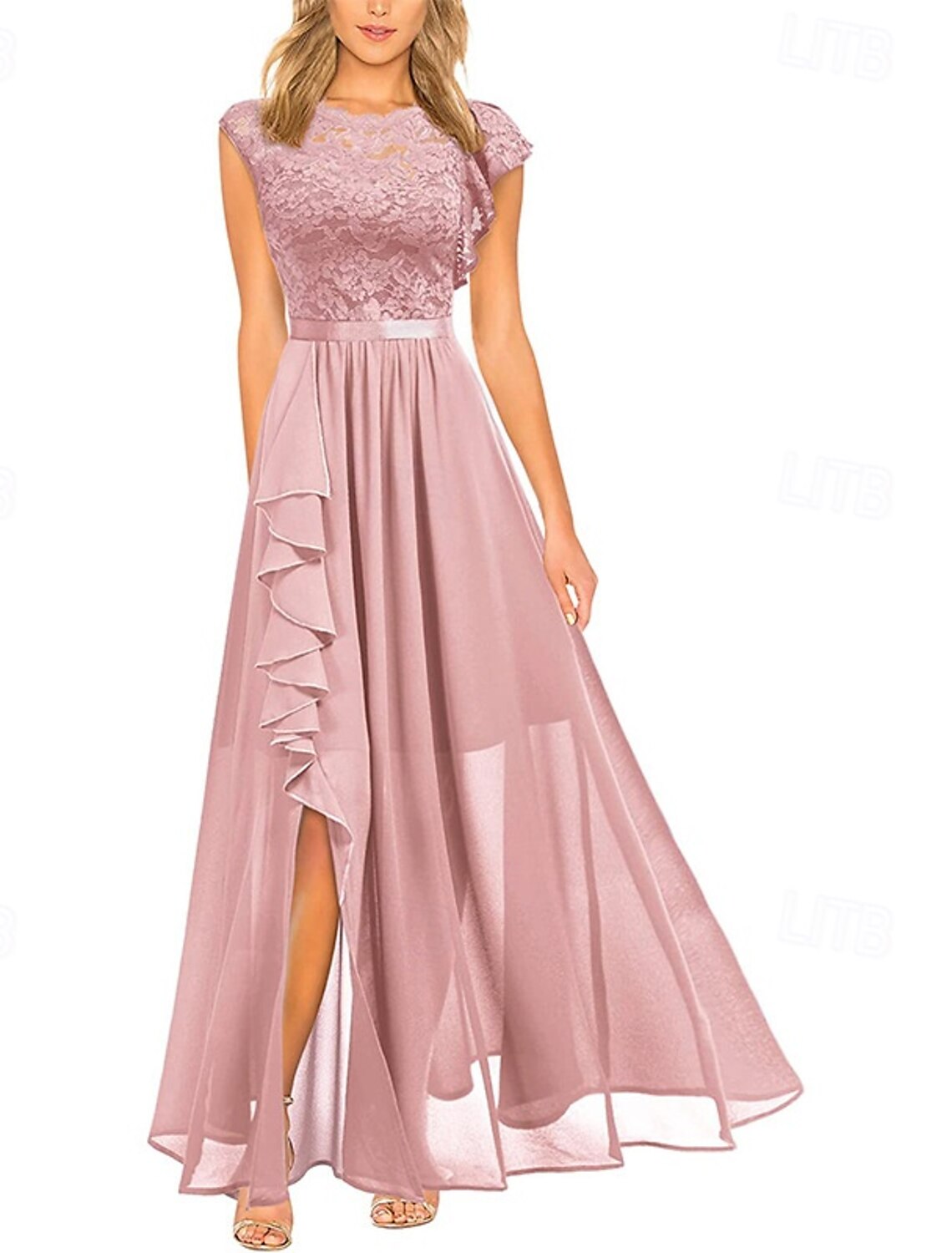 Women's Long Dress Maxi Dress Party Dress Cocktail Dress Wedding Guest Dress Fashion Wedding Party Date Regular Fit Flower Sleeveless Crew Neck Black Pink Wine Blue Summer