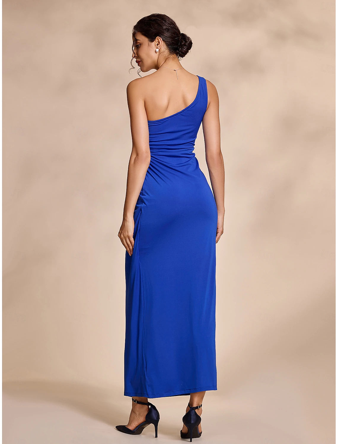 Blue Wedding Party/Wedding Guest Solid Twist Sleeveless Hem Maxi Dress dress to impress