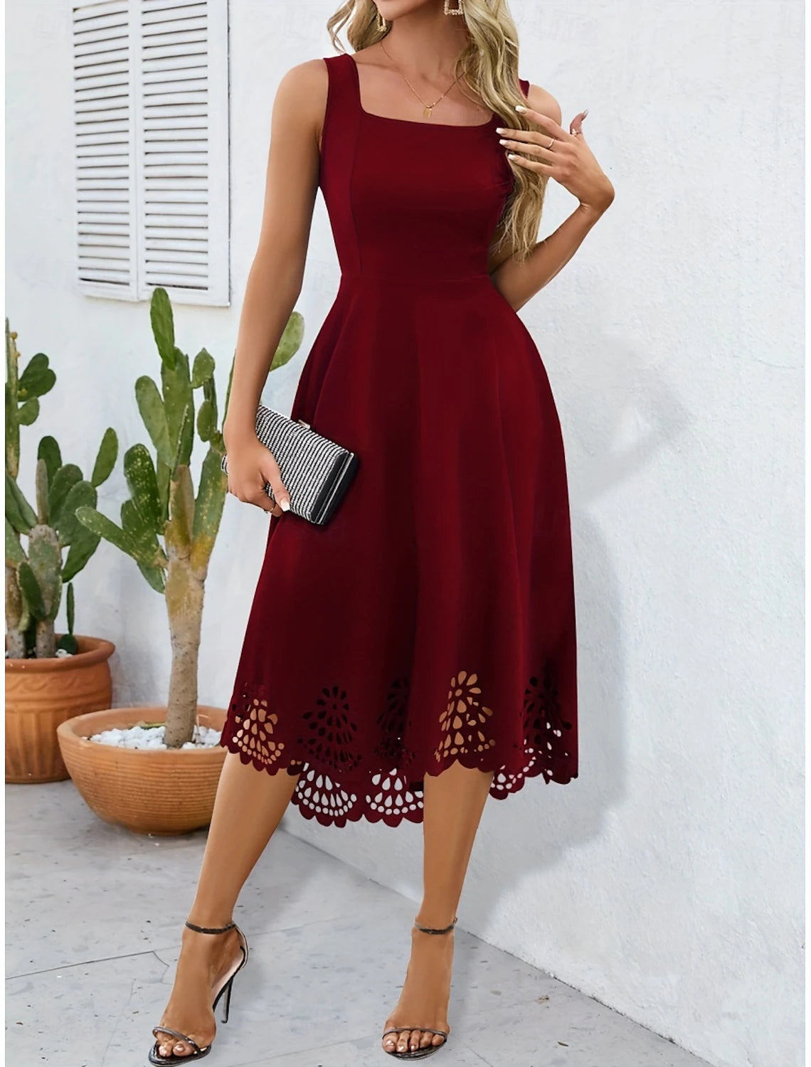 Women's Mini Dress Graduation Dress Party Dress Summer Dress Slip Dress Elegant Fashion Party Wedding Guest Cocktail Party Regular Fit Plain Sleeveless Spaghetti Strap Black Wine Summer