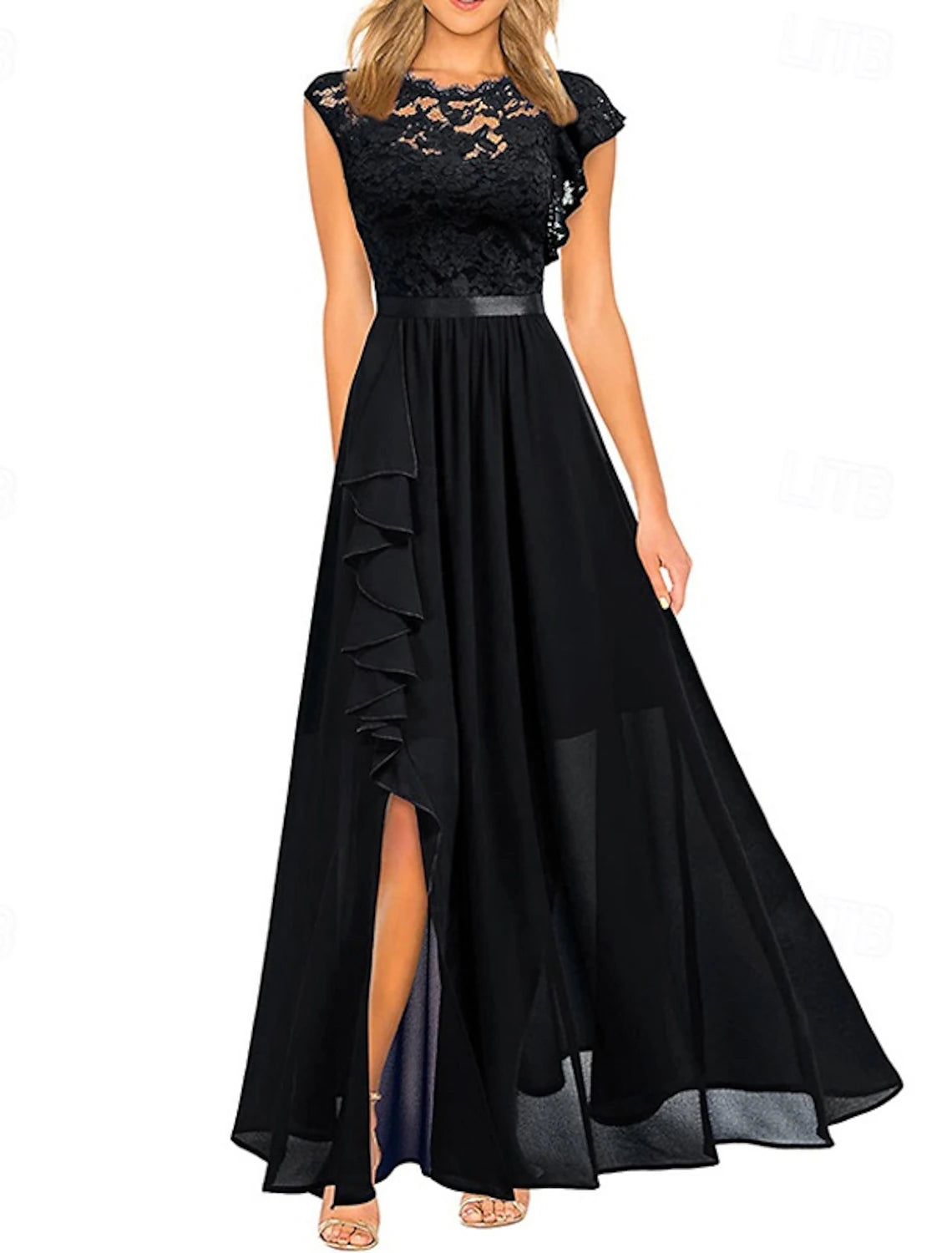 Women's Long Dress Maxi Dress Party Dress Cocktail Dress Wedding Guest Dress Fashion Wedding Party Date Regular Fit Flower Sleeveless Crew Neck Black Pink Wine Blue Summer