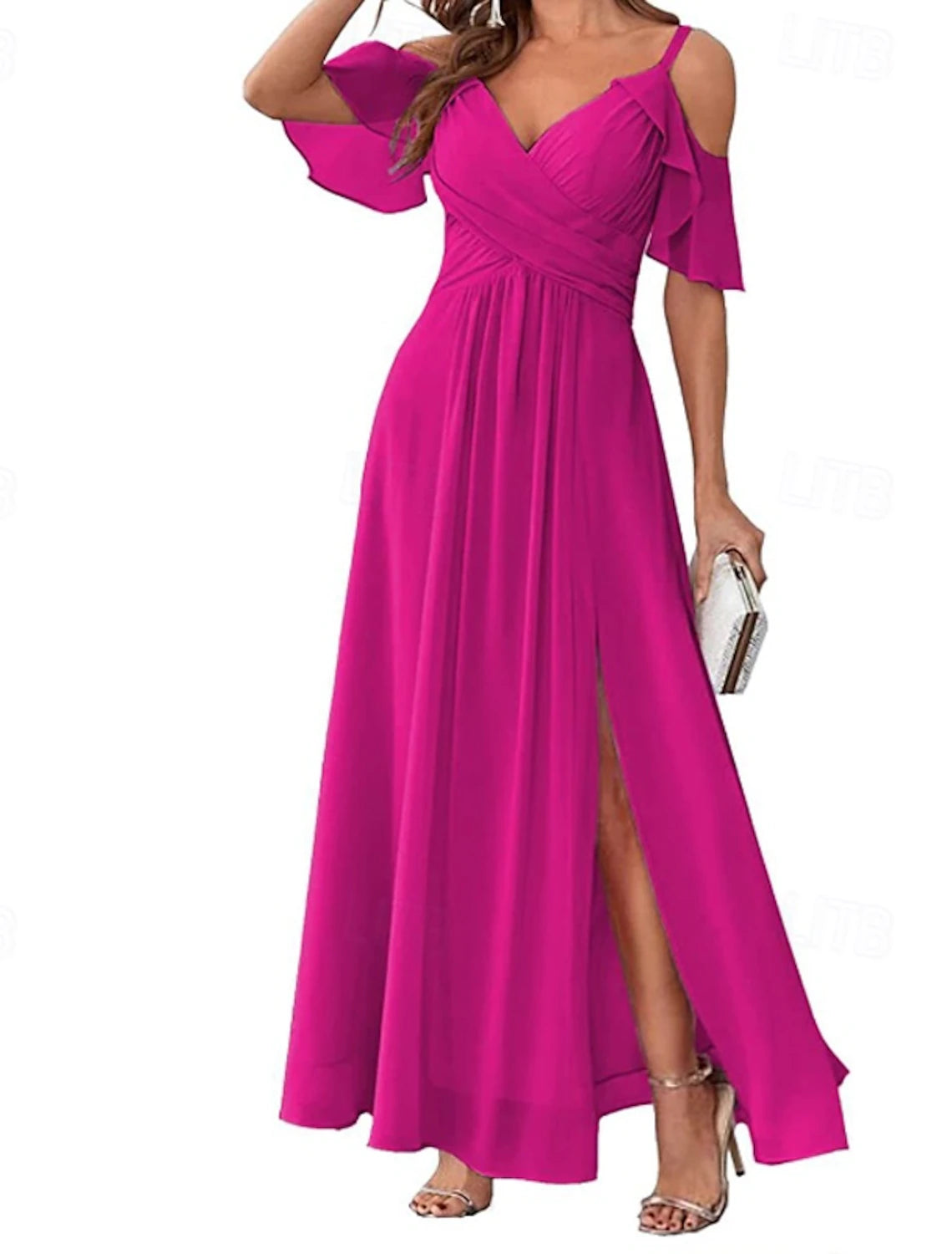 Women's Long Dress Maxi Dress Prom Dress Party Dress Cocktail Dress Fashion Party Special Occasion Date Regular Fit Plain Short Sleeve V Neck Yellow Light Green Blue Green Summer