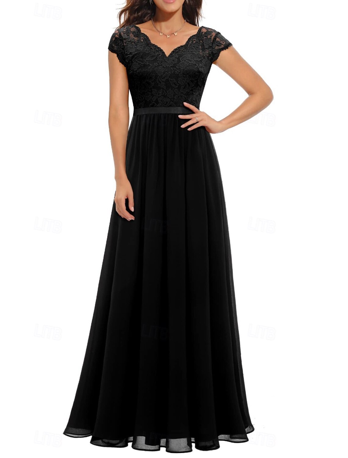 Women's Long Dress Maxi Dress Party Dress Cocktail Dress Fashion Modern Party Special Occasion Tea Party Regular Fit Plain Short Sleeve V Neck Black White Champagne Pink Summer
