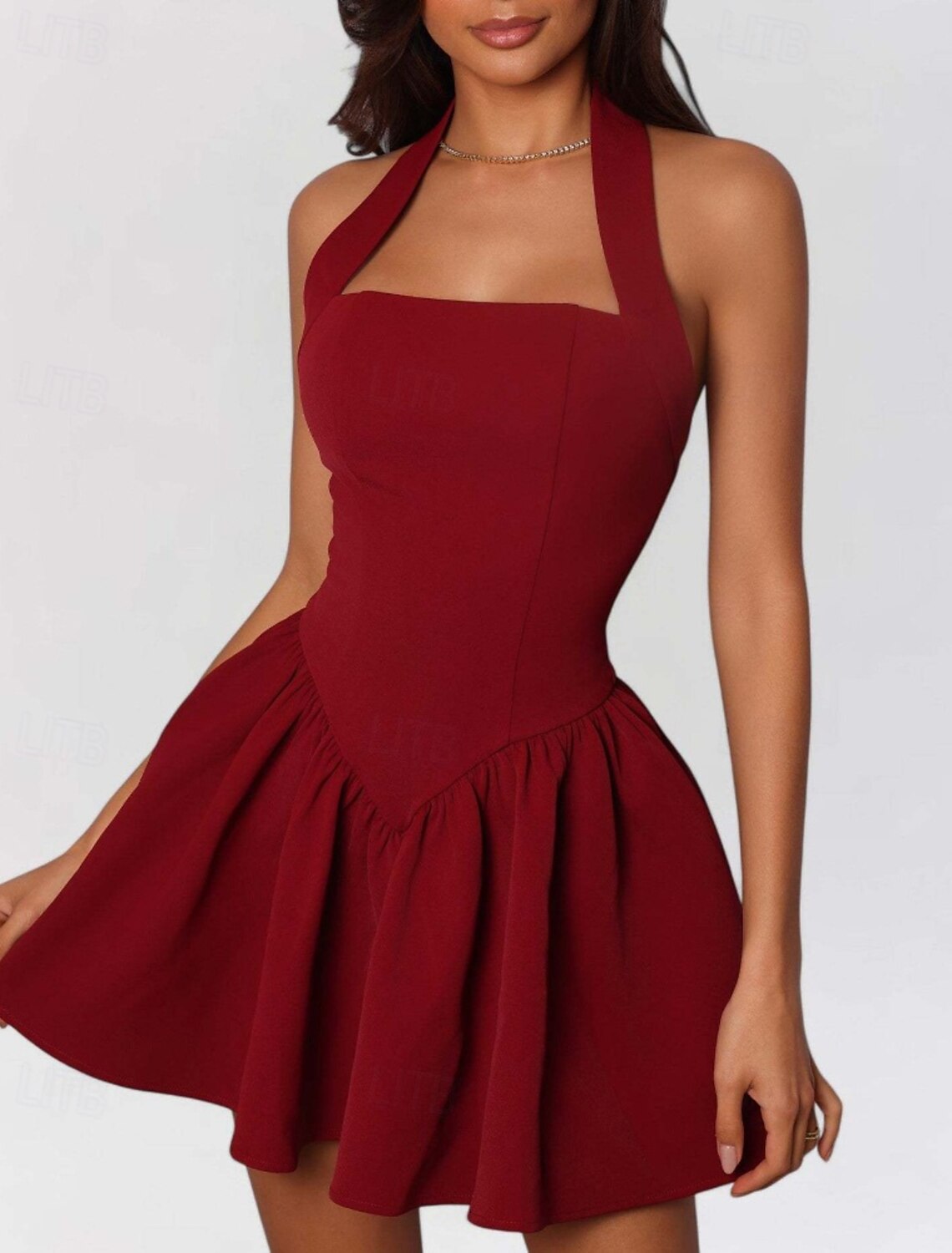 Women's Mini Dress White Dress Graduation Dress Party Dress Cocktail Dress Fashion Party Date Tea Party Regular Fit Plain Sleeveless Halter Neck Black White Wine Summer