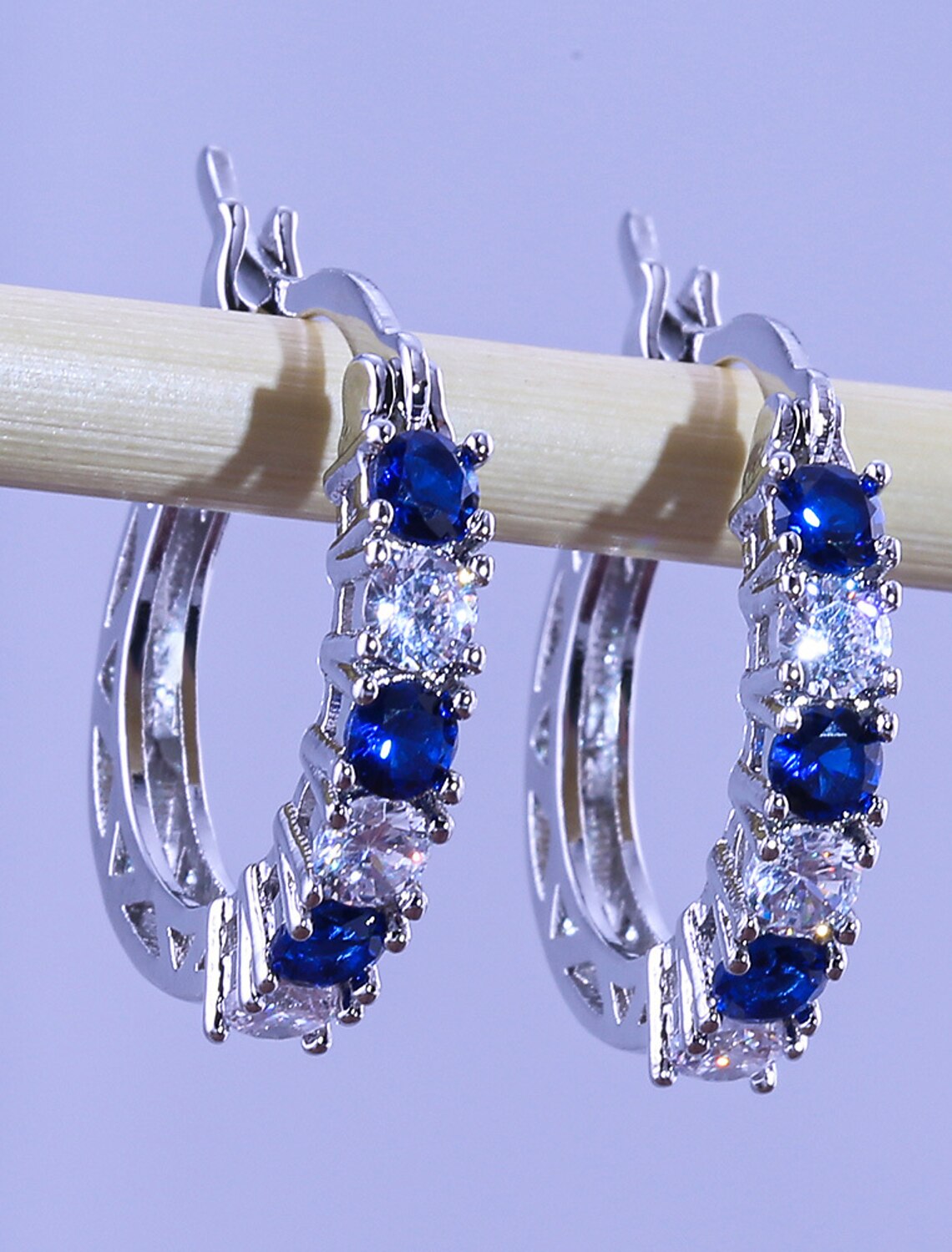 DingJiDress Women's Earrings Fine Jewelry Precious Stylish Simple Earrings Jewelry Blue / Purple / Fuchsia For Gift Festival 1 Pair