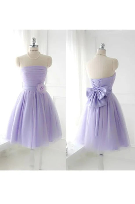 Elegant Strapless Tulle Prom Homecoming Dresses