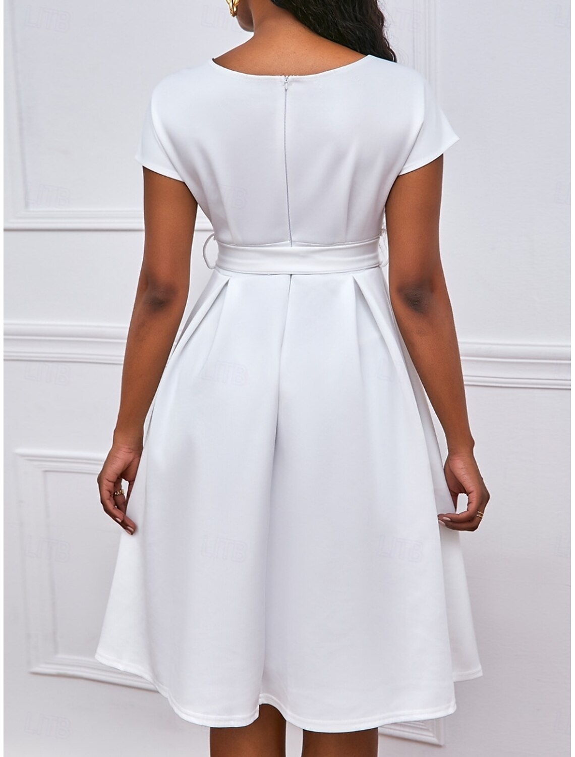 Kentucky Derby Women's Midi Dress A Line Dress Summer Dress Fit And Flare Dress Semi Formal Kentucky Derby Wedding Guest Cocktail Party Regular Fit Graphic Short Sleeve V Neck Black White Yellow Red