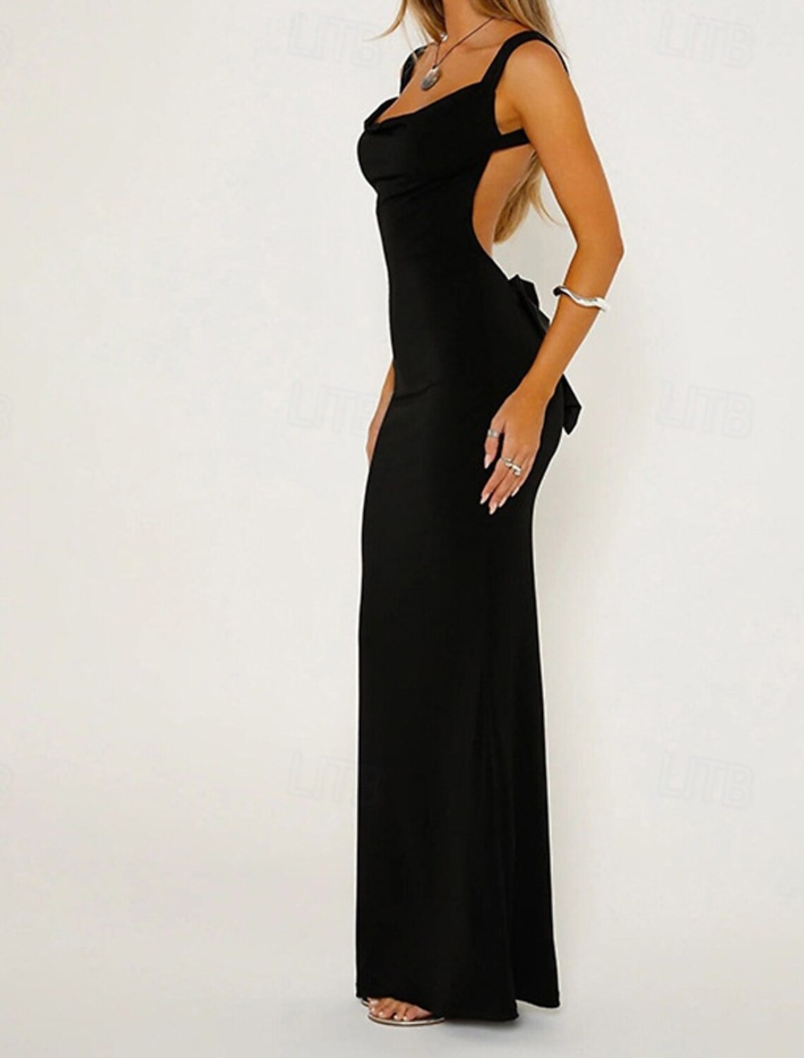 Women's Long Dress Maxi Dress Prom Dress Casual Dress Summer Dress Elegant Fashion Outdoor Party Holiday Regular Fit Plain Sleeveless Straps Black Pink Red Summer Spring