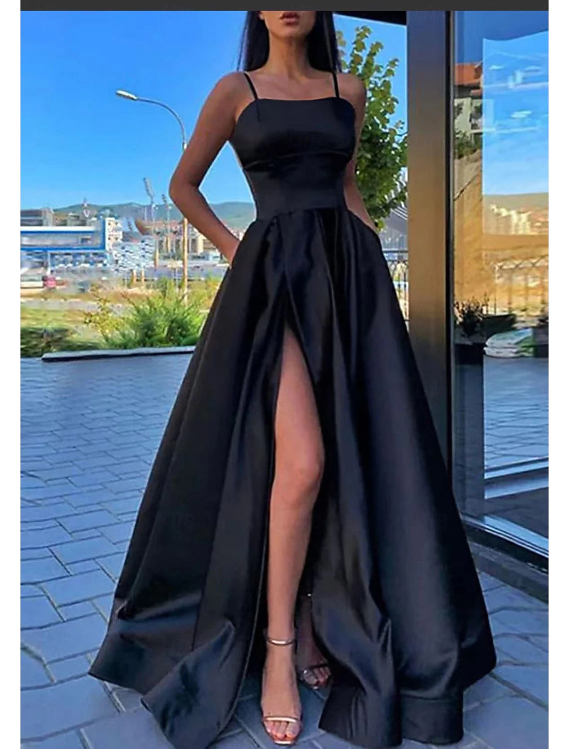 Ball Gown Evening Gown Elegant Dress Formal Evening Party Floor Length Sleeveless Strapless Pocket Cotton Backless with Pleats