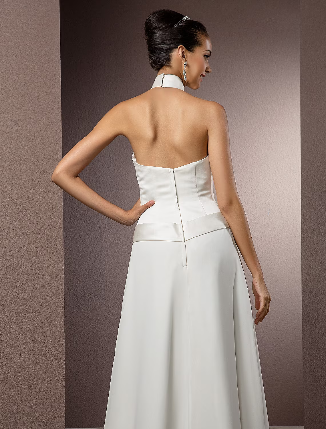 Wedding Dresses Floor Length Regular Straps Chiffon With Sash Ribbon