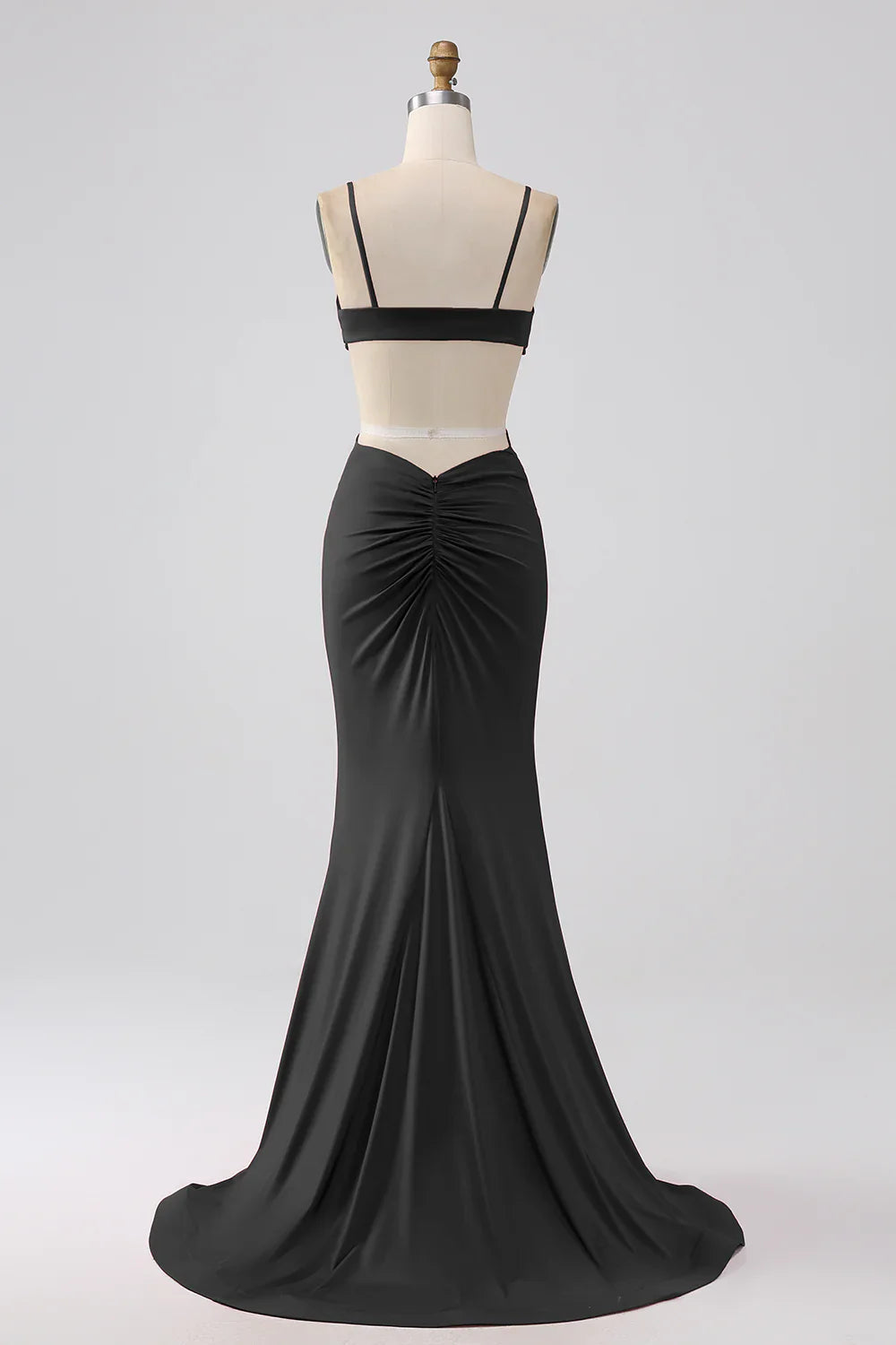 DingJiDress Spaghetti Straps Mermaid Backless Red Long Prom Dress