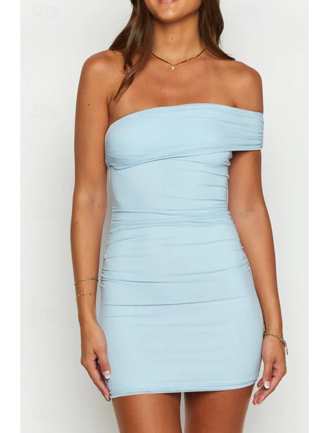 Women's Mini Dress White Dress Graduation Dress Homecoming Dress Bodycon Fashion Mature Graduation Date Going out Regular Fit Plain Sleeveless One Shoulder Black White Light Blue Summer