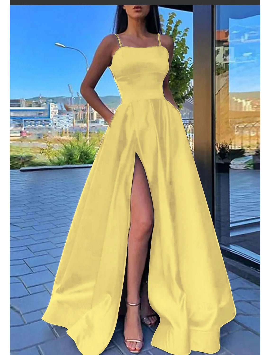 Ball Gown Evening Gown Elegant Dress Formal Evening Party Floor Length Sleeveless Strapless Pocket Cotton Backless with Pleats