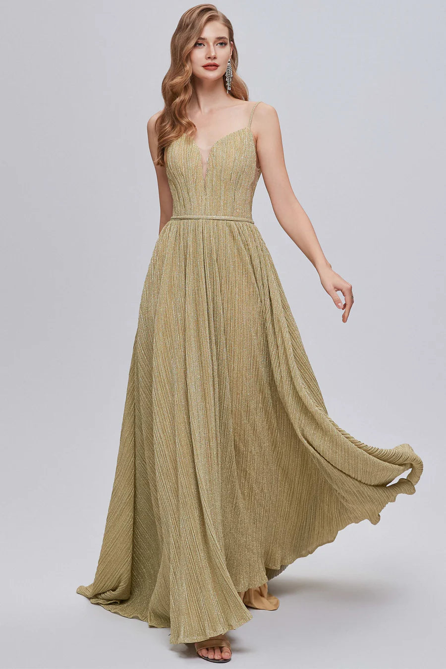 Sexy V-Neck Backless A-Line Long Formal Dress