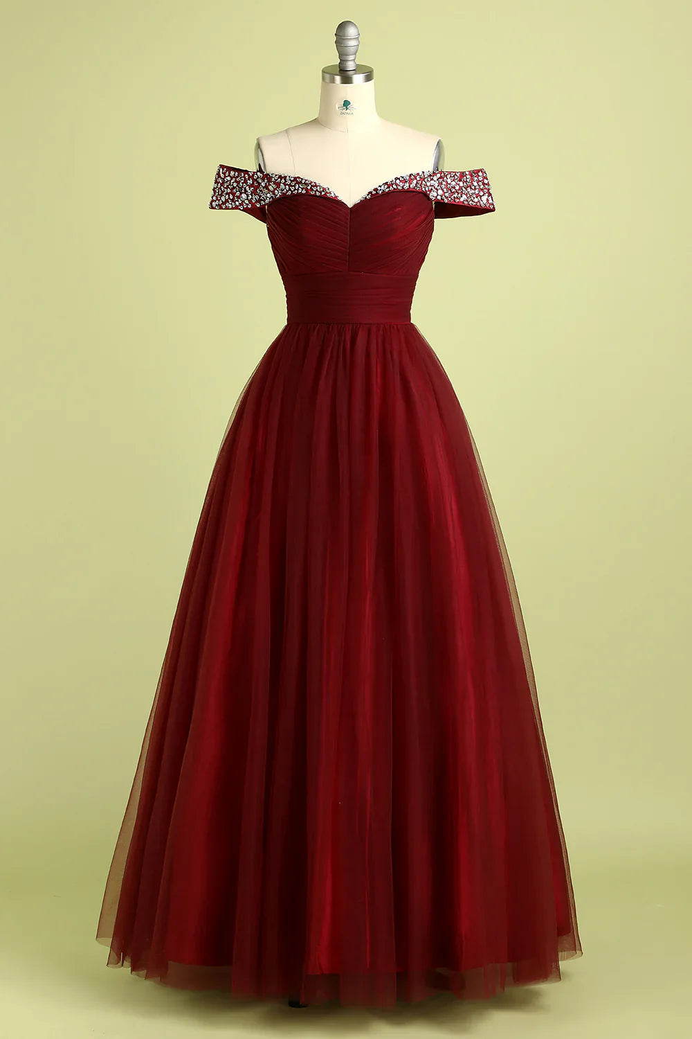 DingJiDress Burgundy Ball Gown