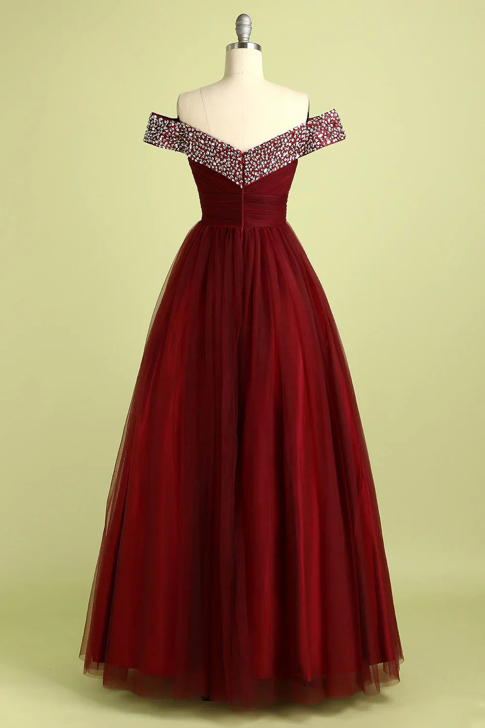 DingJiDress Burgundy Ball Gown