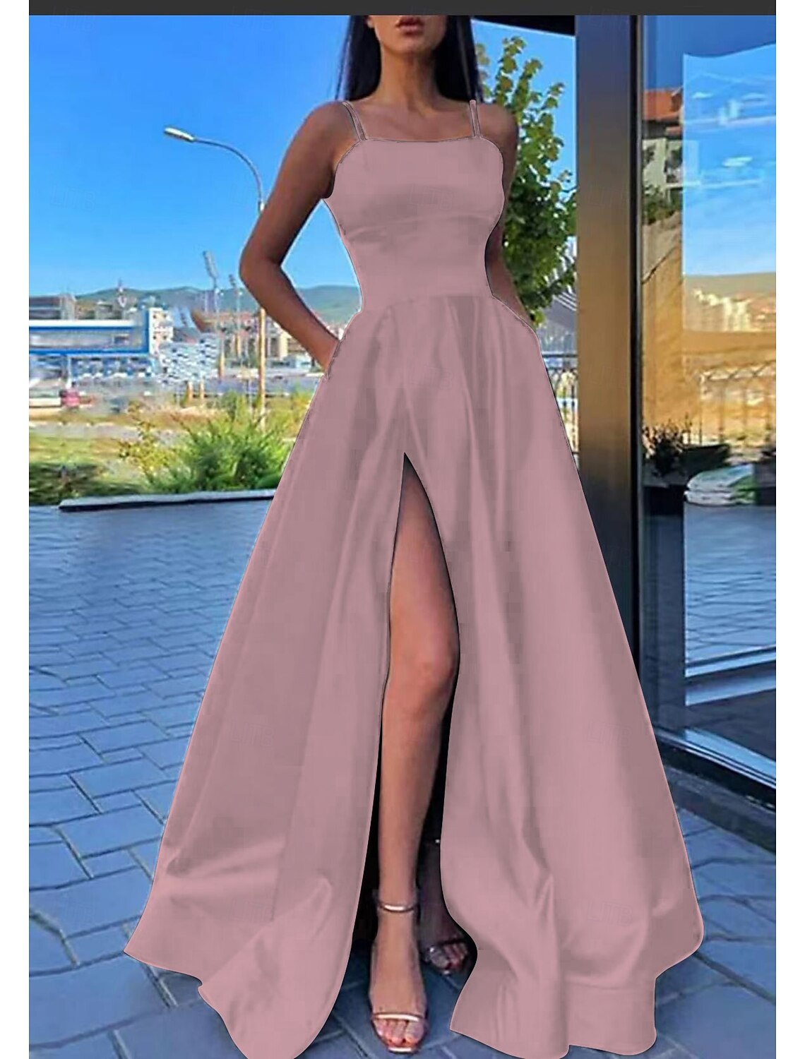 Ball Gown Evening Gown Elegant Dress Formal Evening Party Floor Length Sleeveless Strapless Pocket Cotton Backless with Pleats