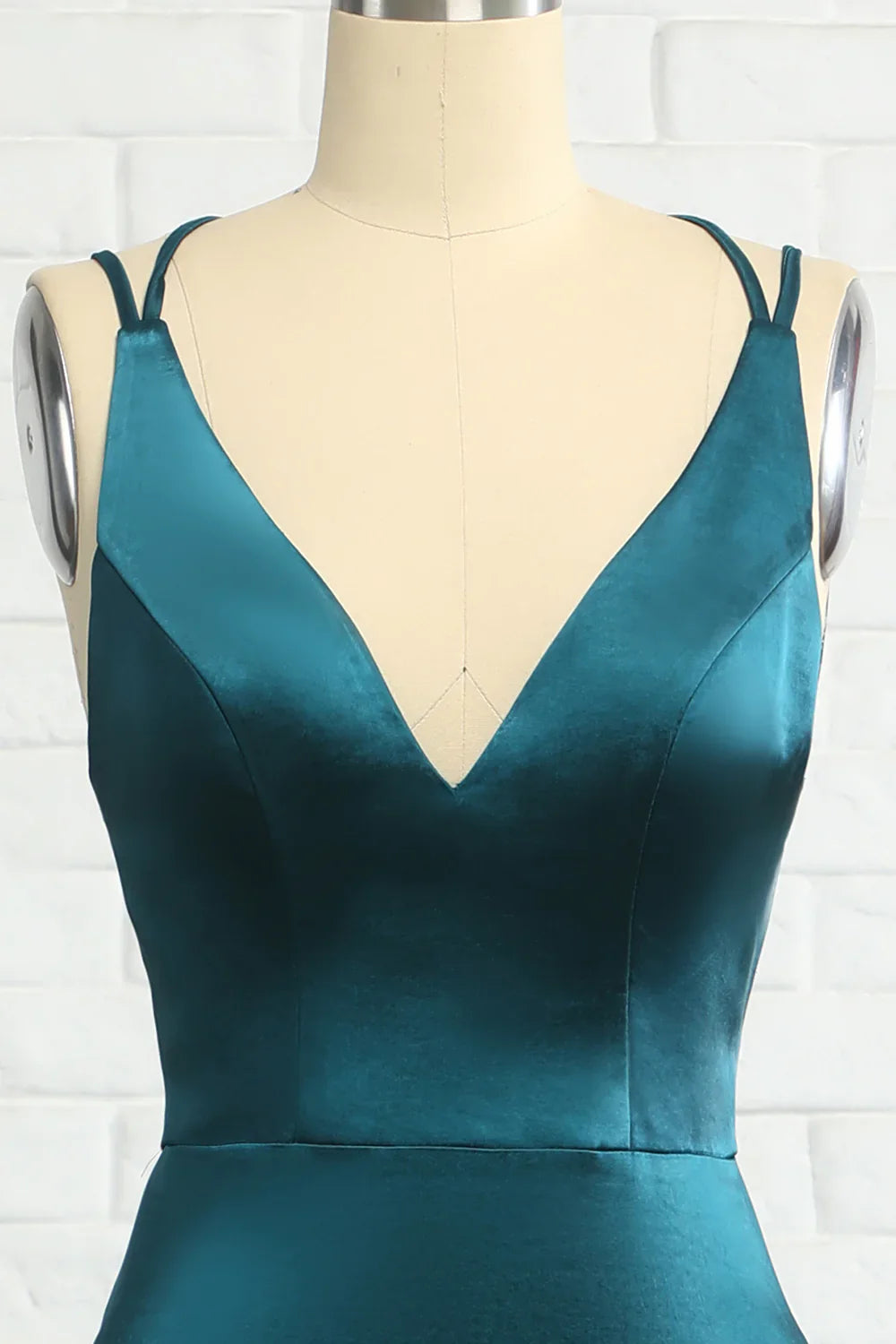 DingJiDress Peacock Blue Mermaid Backless Long Prom Dress