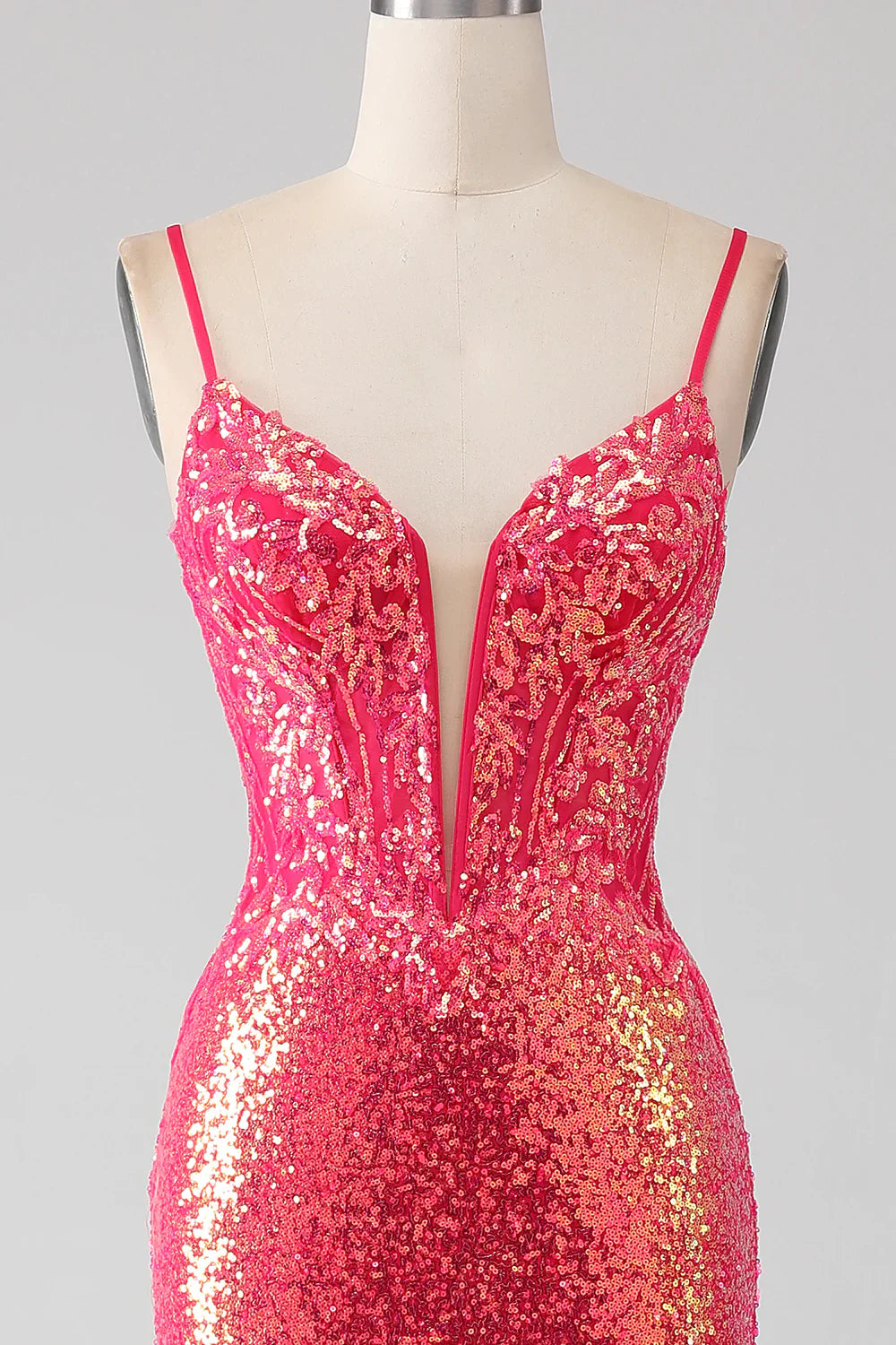 DingJiDress Sparkly Mermaid Fuchsia Prom Dress with Sequins