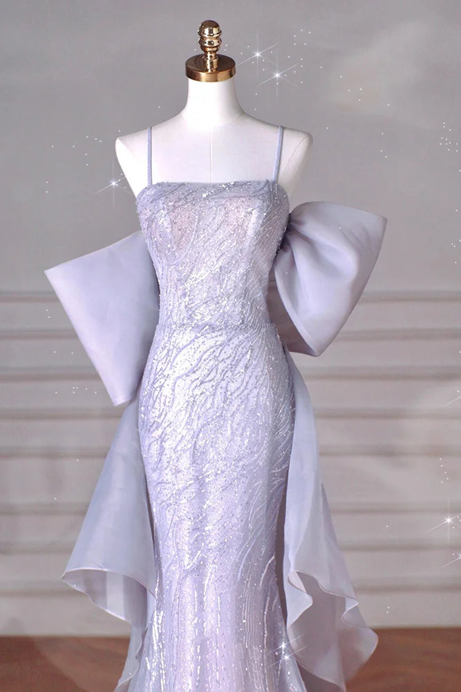 French purple sling high-end fishtail evening dress