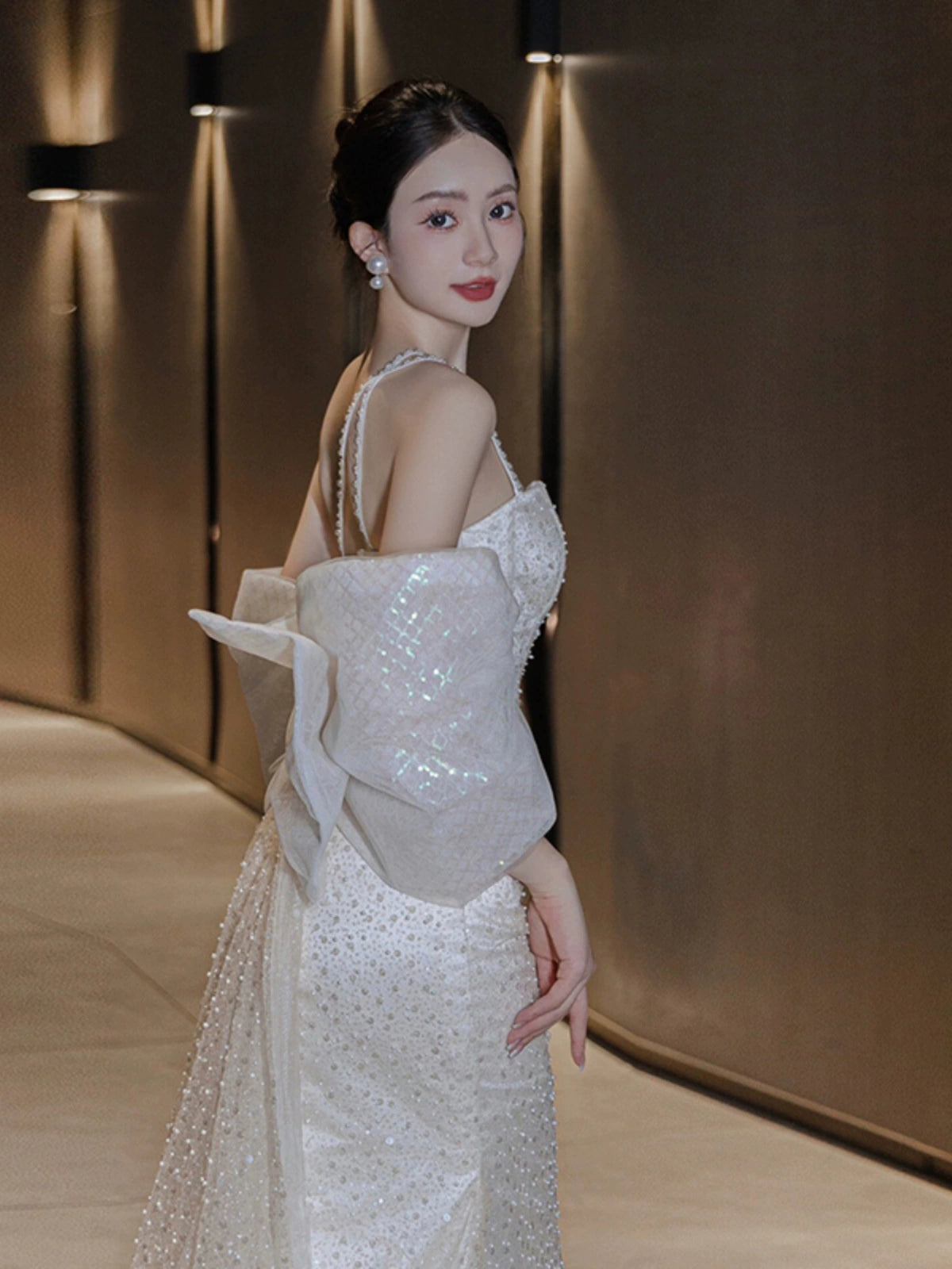 Sexy Mermaid Long Wedding Dress Evening Party Dresses