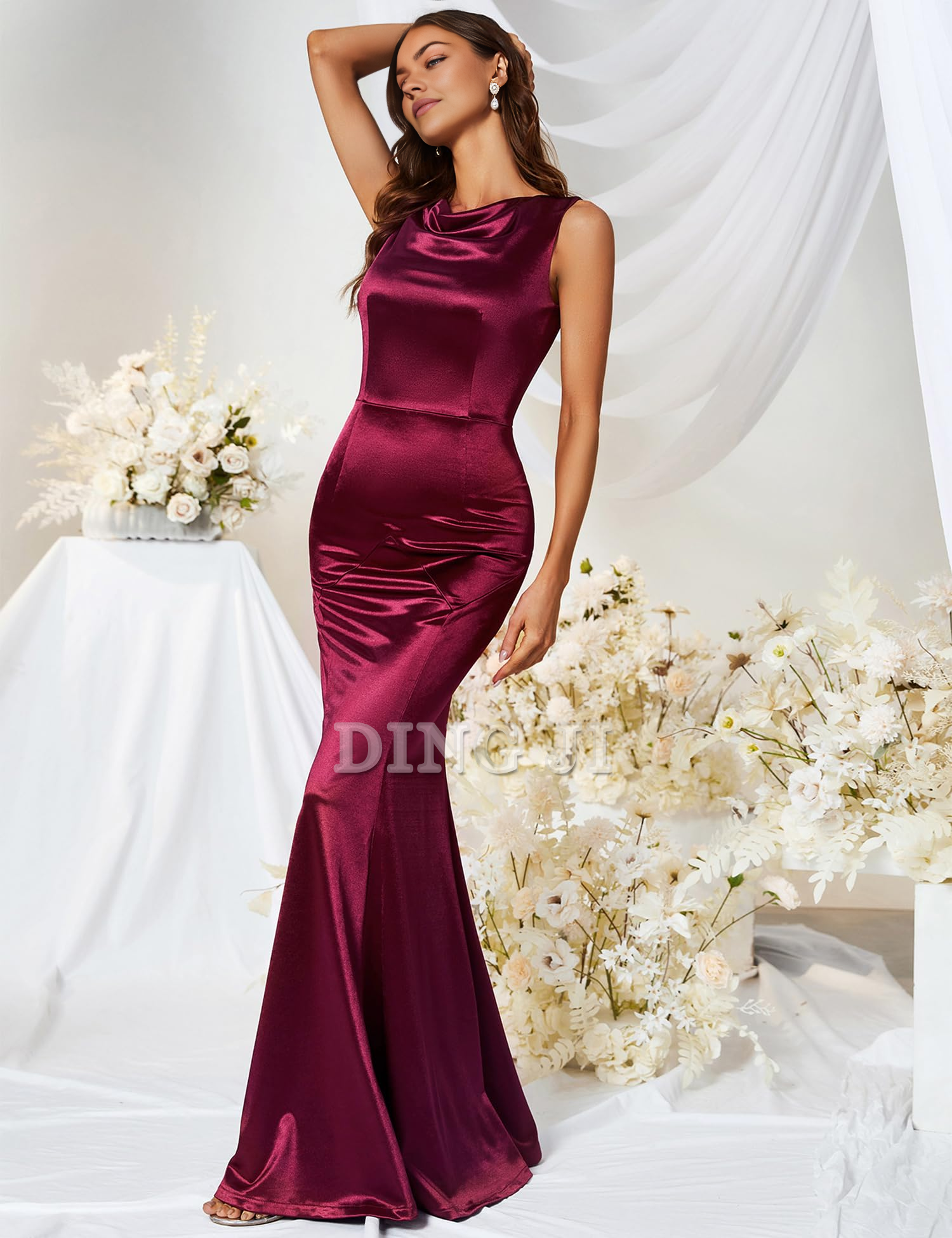 DingJiDress Prom Dress Women's Elegant Mermaid Cultivate oneself Sleeveless Gowns Evening Dress Formal Wear Dresses Wedding Guests Dresses