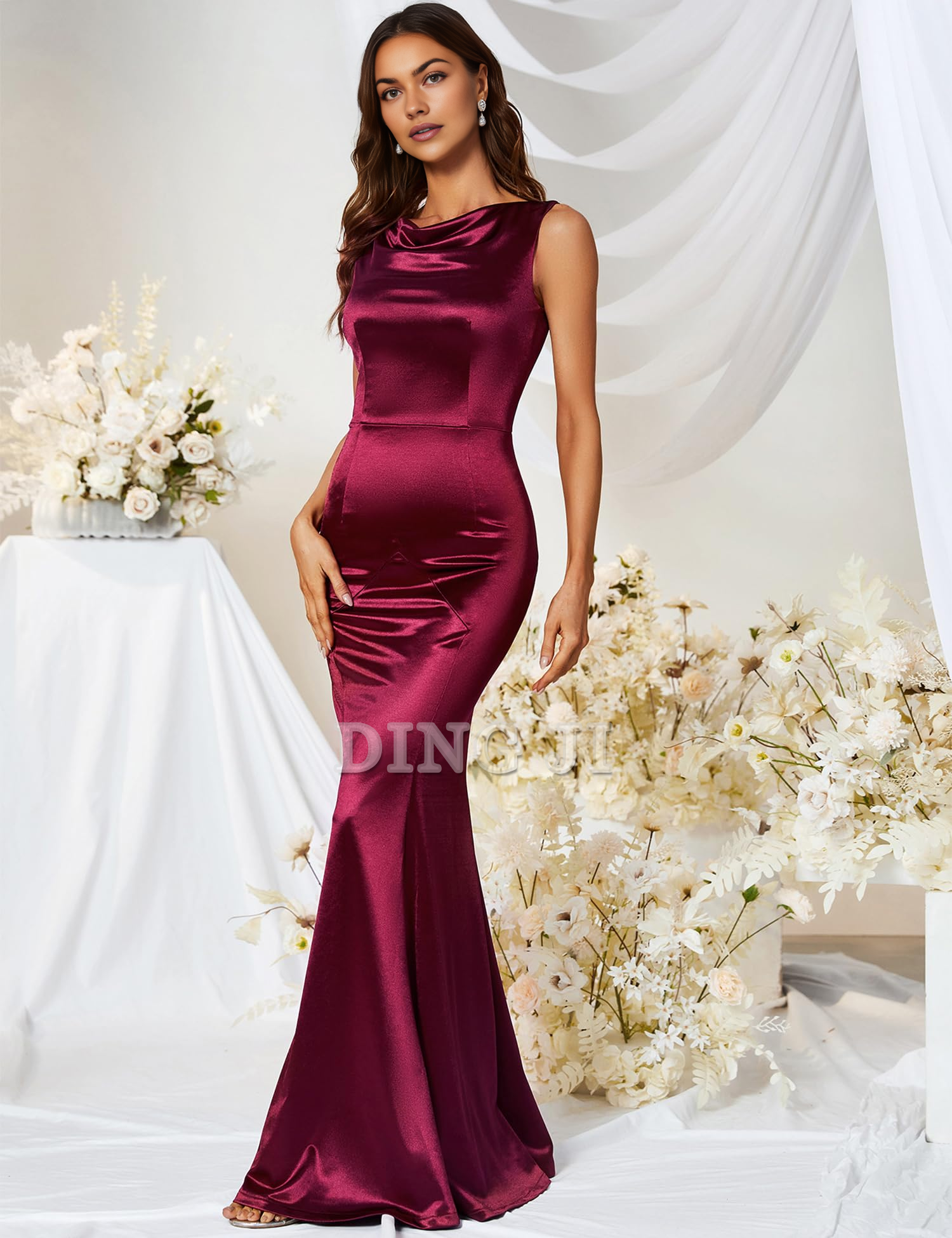 DingJiDress Prom Dress Women's Elegant Mermaid Cultivate oneself Sleeveless Gowns Evening Dress Formal Wear Dresses Wedding Guests Dresses