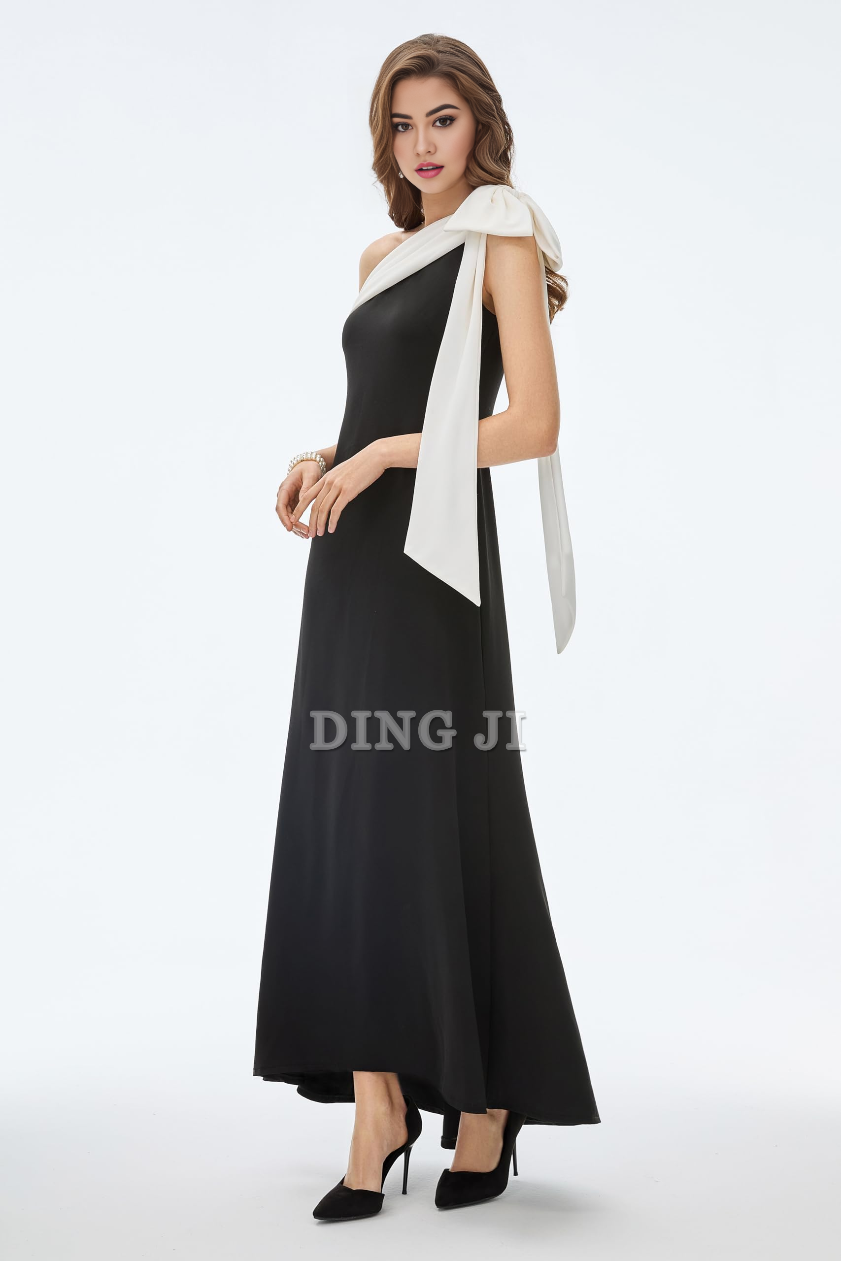 DingJiDress Prom Dress Charming Bow knot One Shoulder Evening Dresses Cocktail Party Dress Exquisite Formal Wear Dresses Wedding Guests Dresses