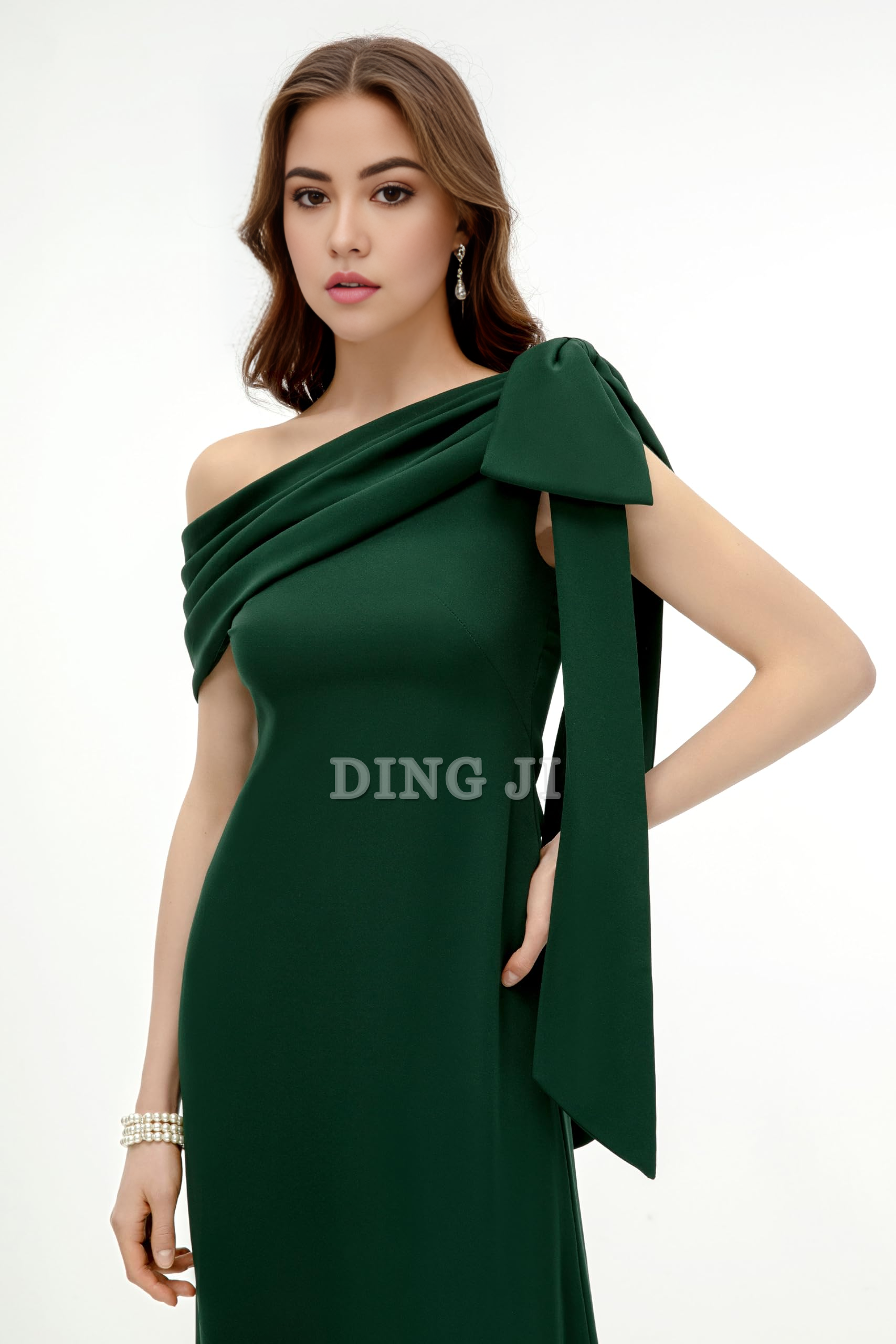 DingJiDress Prom Dress Charming Bow knot One Shoulder Evening Dresses Cocktail Party Dress Exquisite Formal Wear Dresses Wedding Guests Dresses