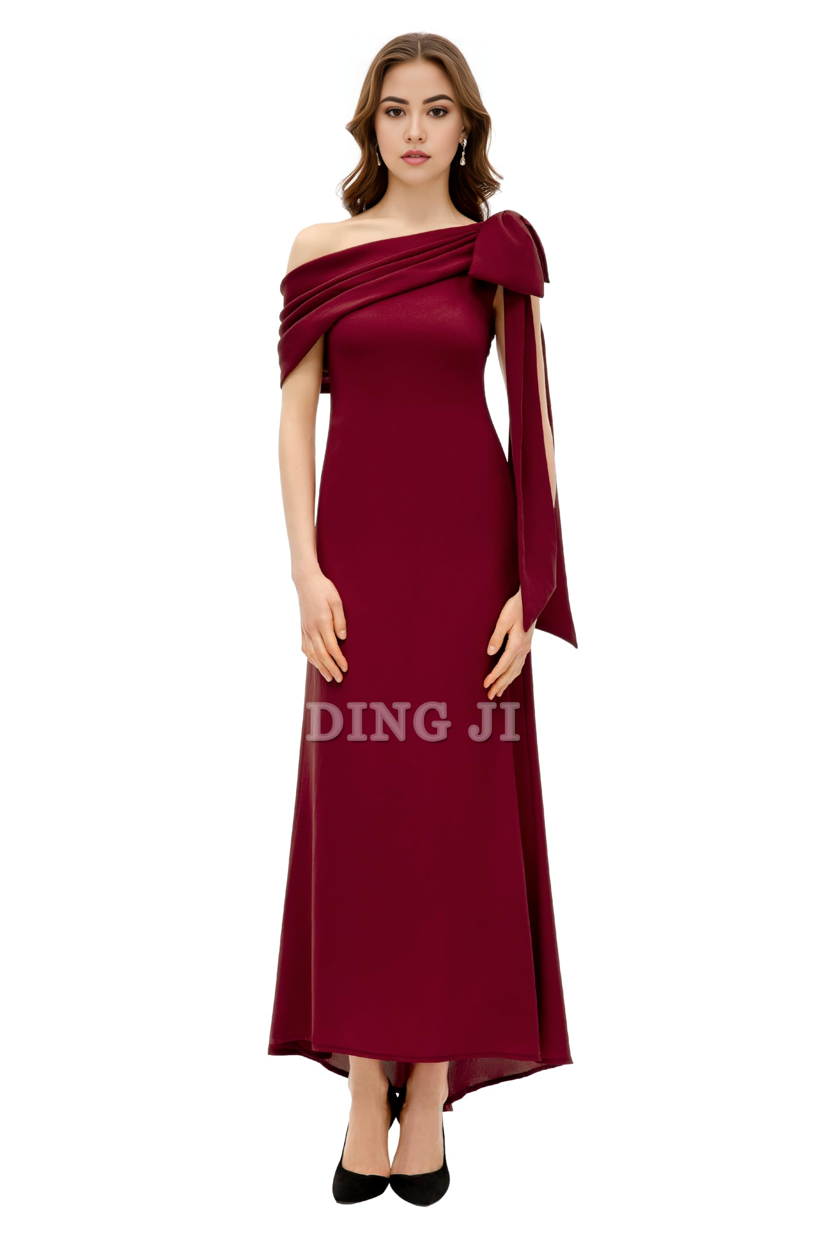 DingJiDress Prom Dress Charming Bow knot One Shoulder Evening Dresses Cocktail Party Dress Exquisite Formal Wear Dresses Wedding Guests Dresses